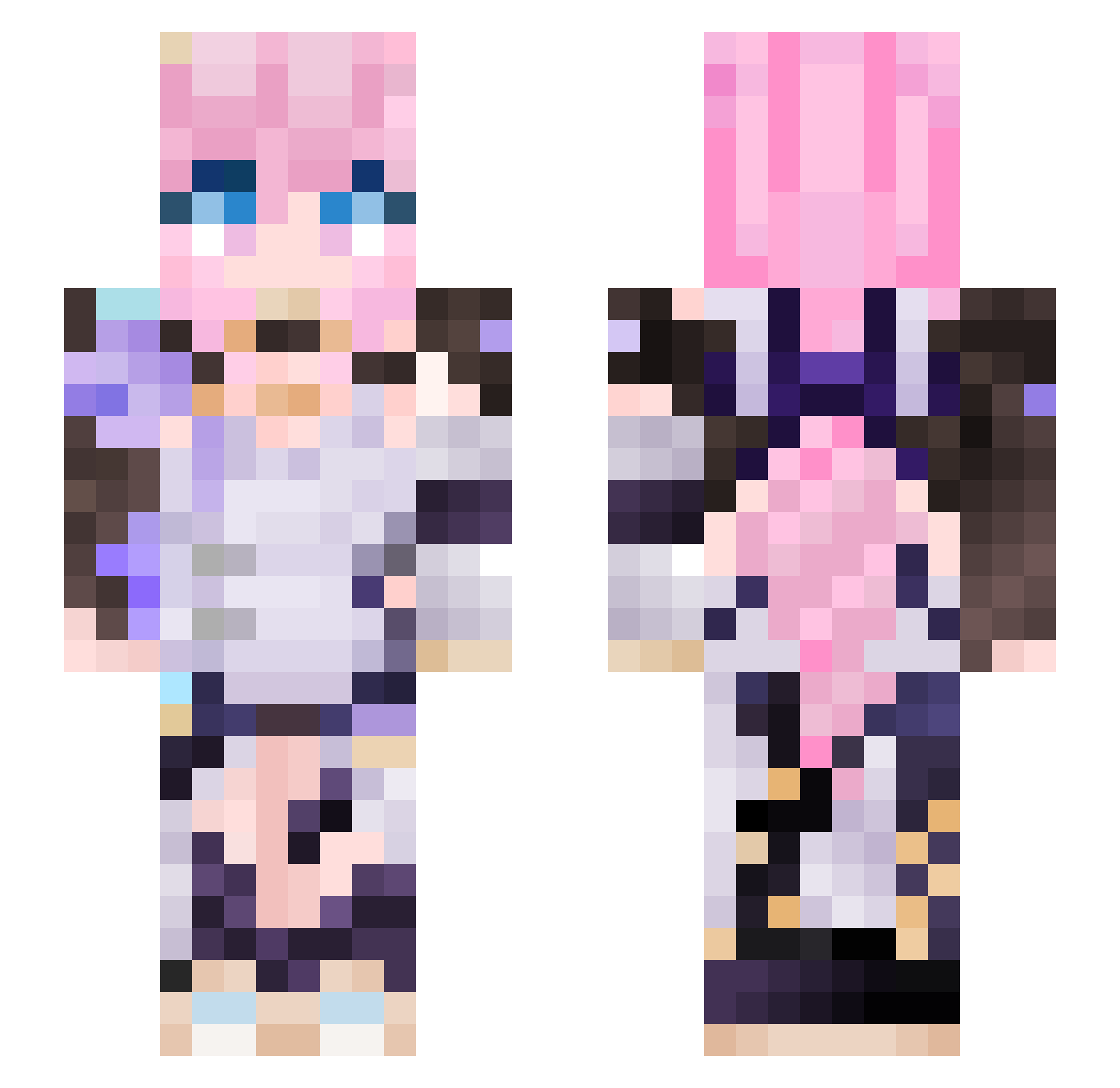 JuicyBoil Minecraft skin, front and back view