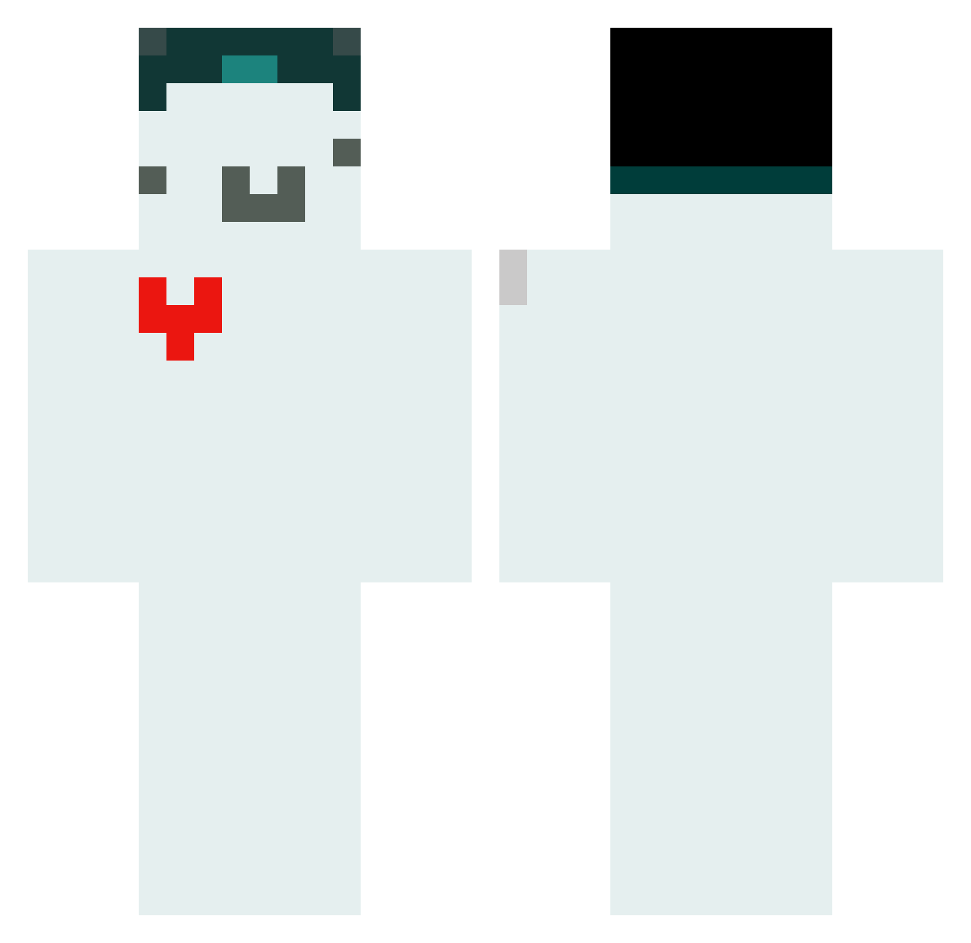 qniekp Minecraft skin, front and back view