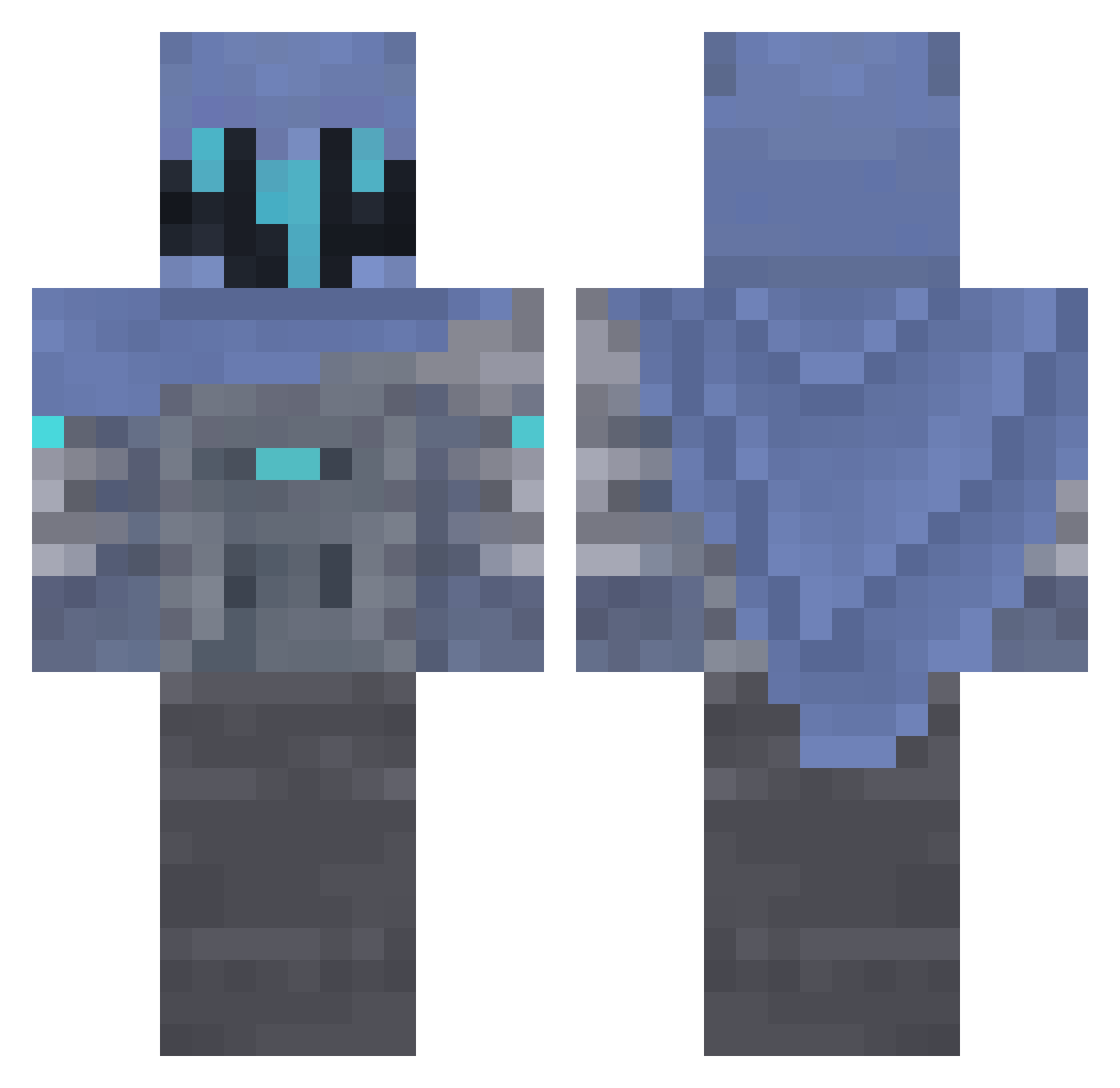 Ladiion Minecraft skin, front and back view