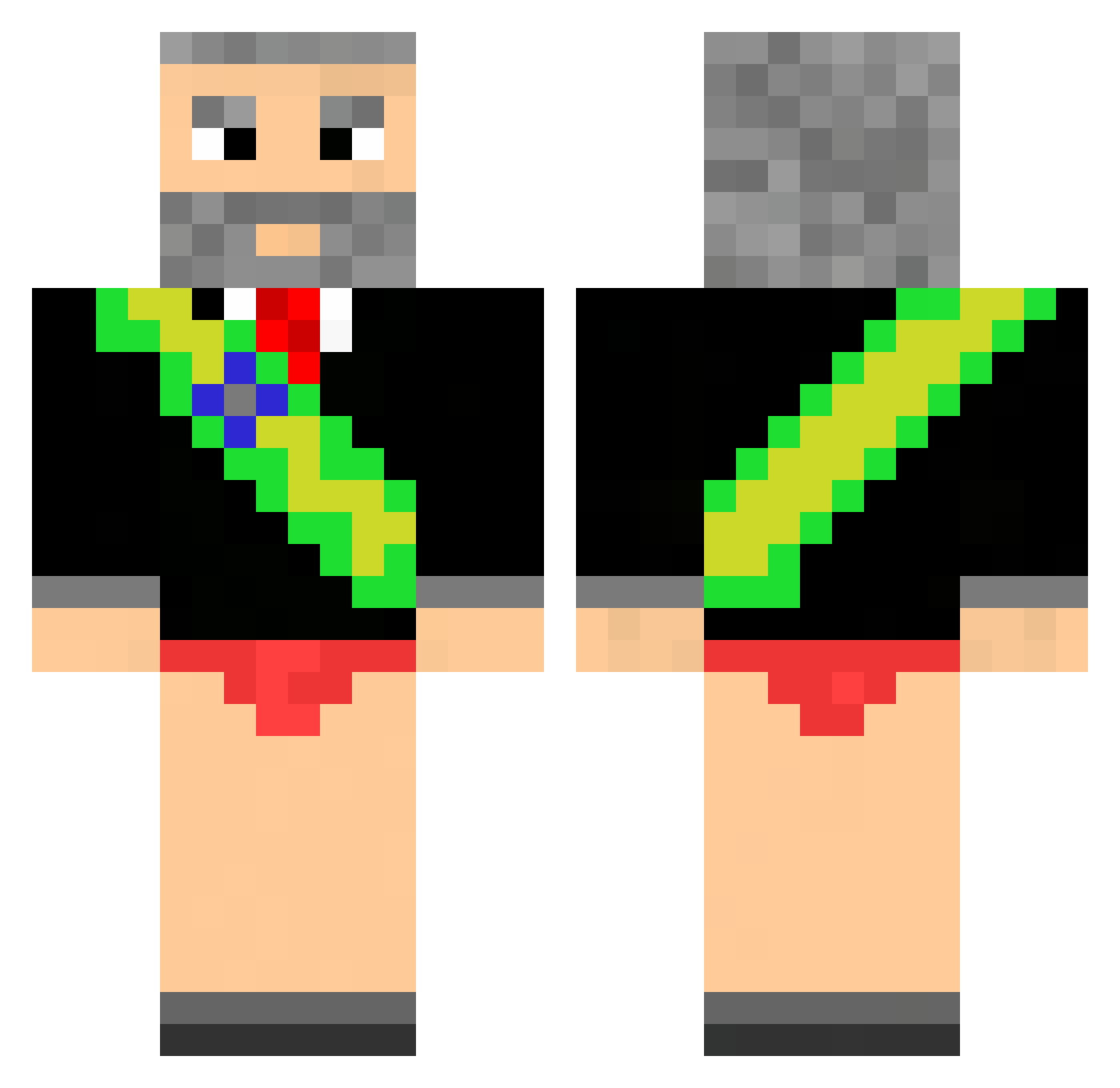 ArtuSla Minecraft skin, front and back view