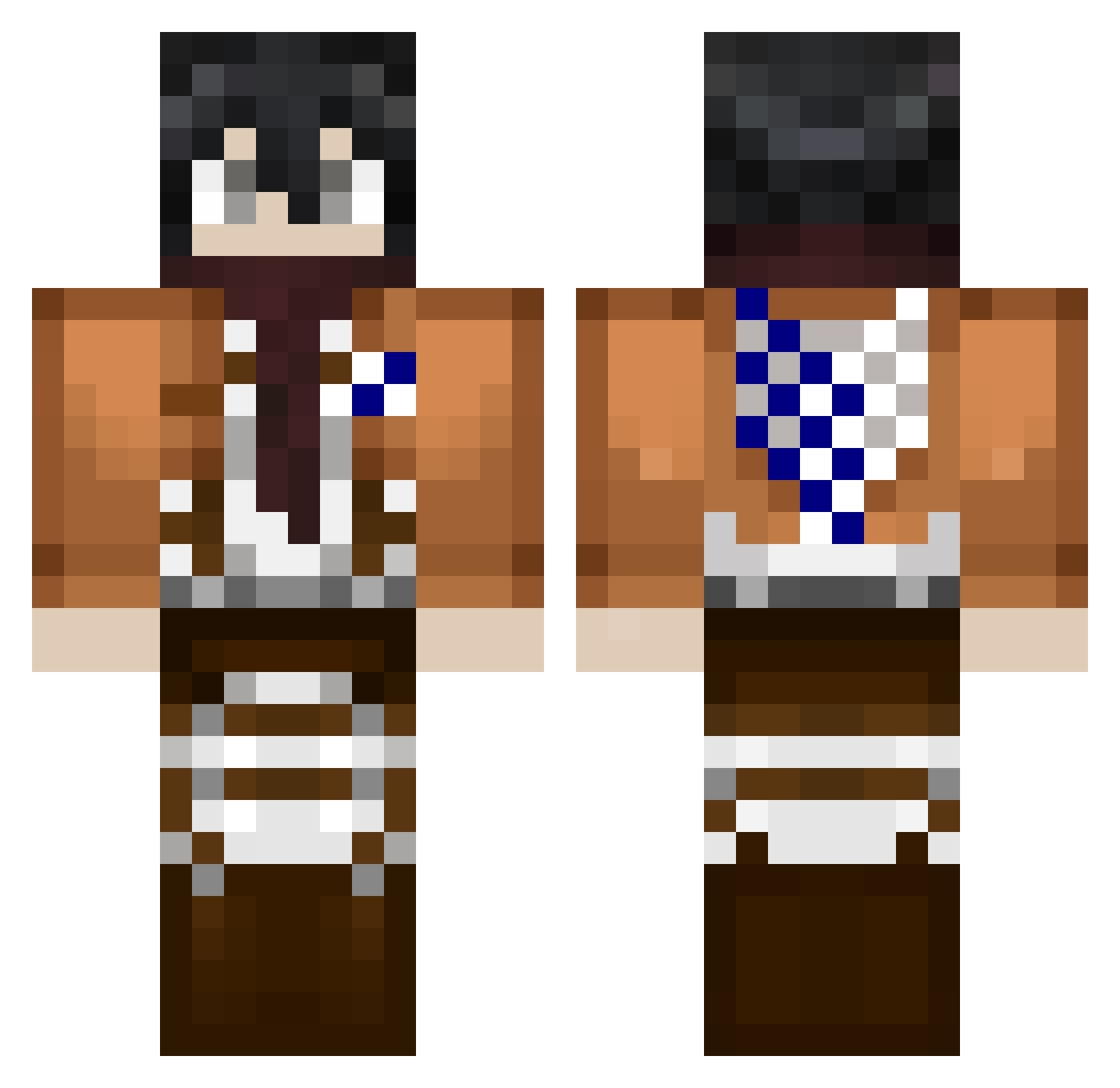 Chaomatic Minecraft skin, front and back view