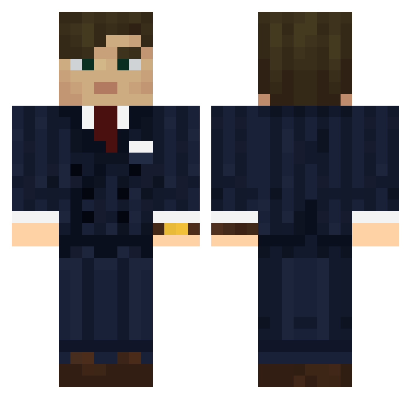 Soulzik Minecraft skin, front and back view