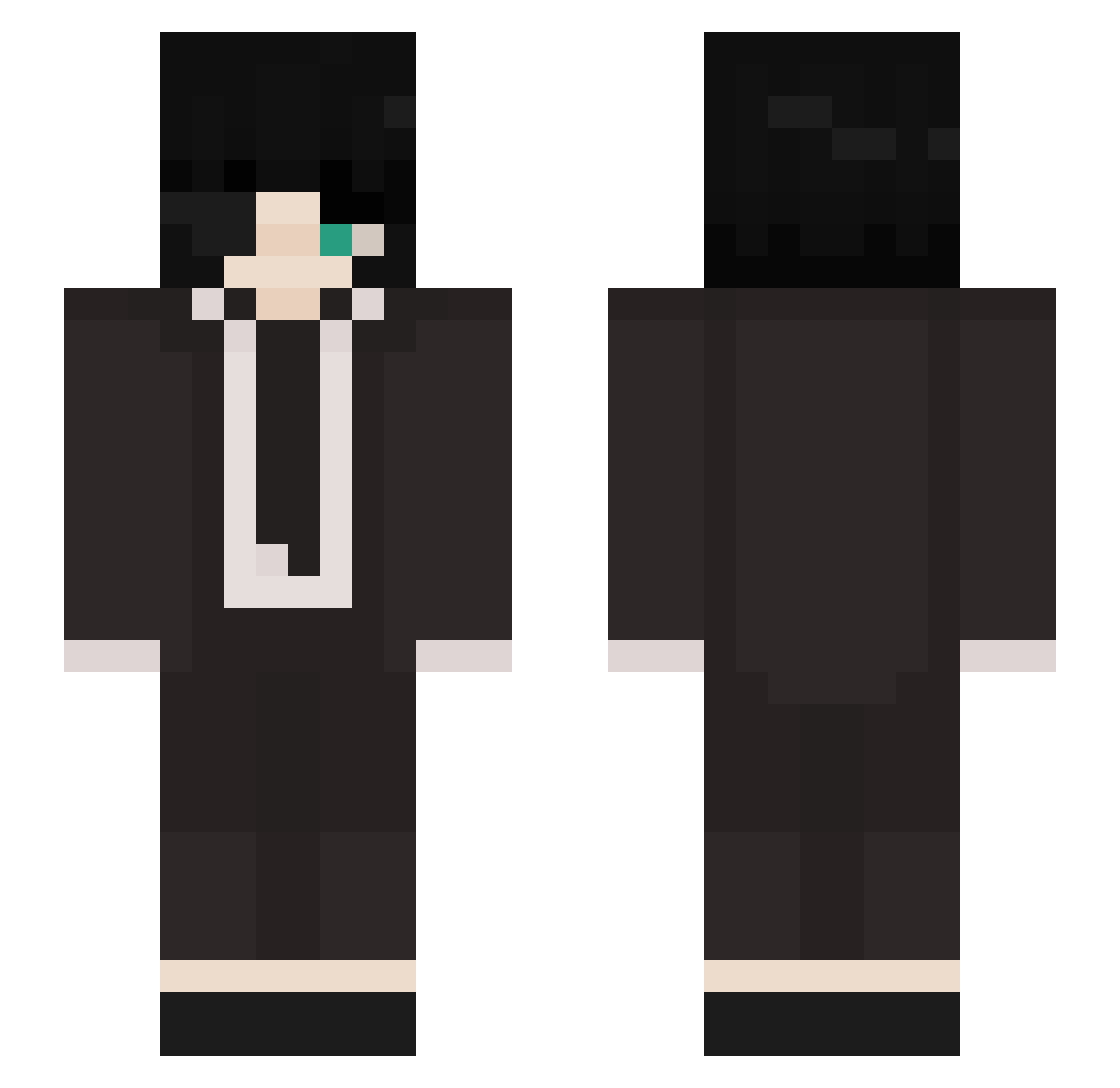 leeki3 Minecraft skin, front and back view