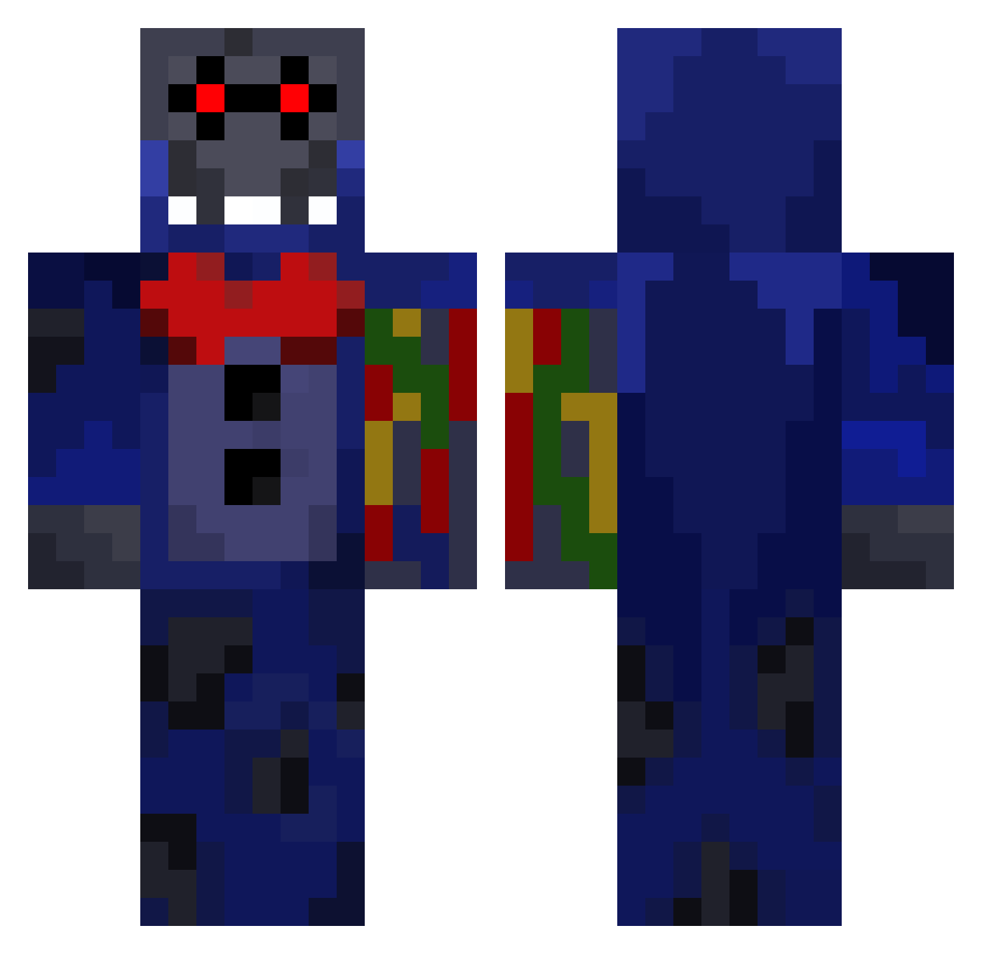 BadCatLeader Minecraft skin, front and back view