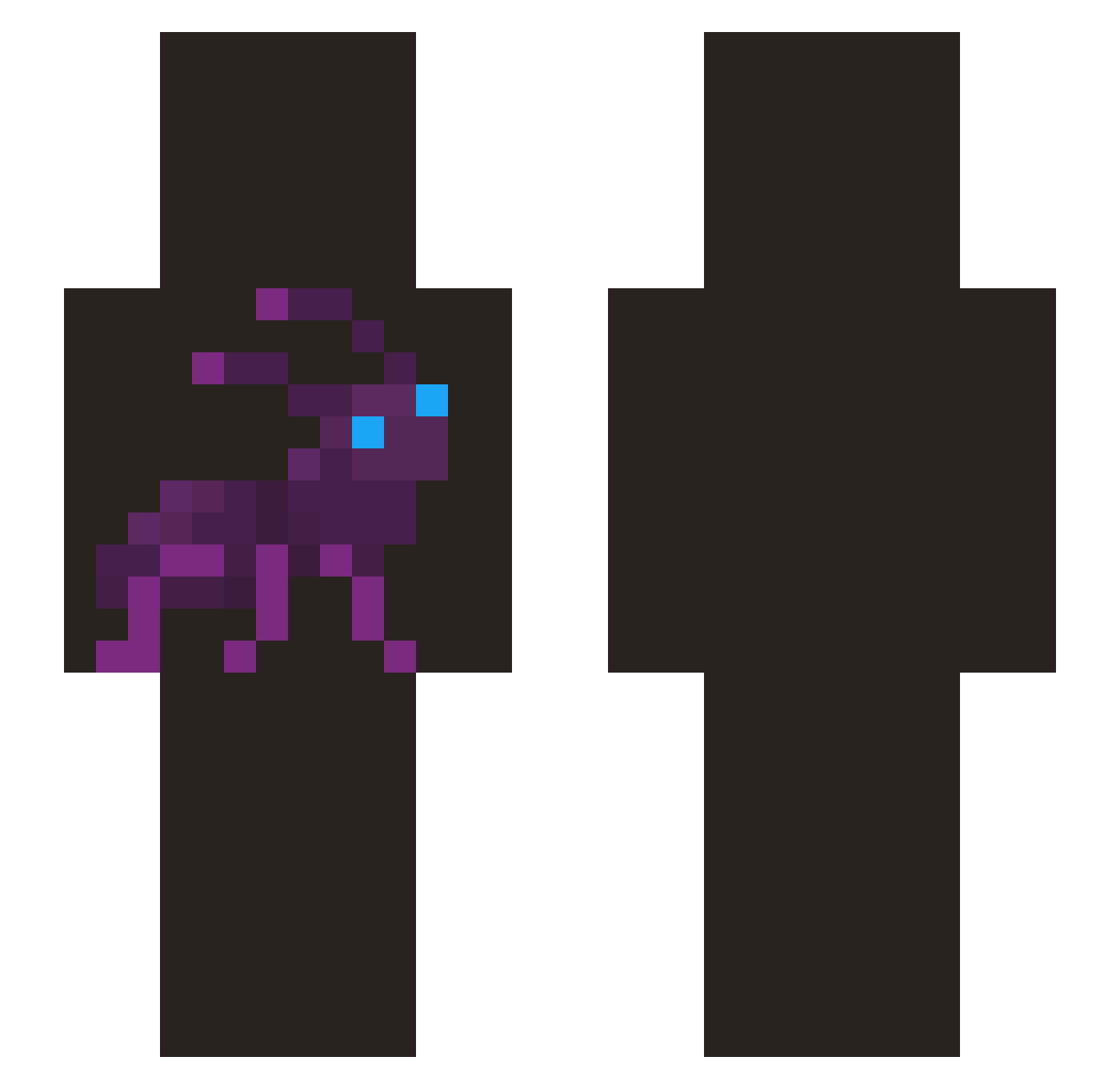 Murkain Minecraft skin, front and back view