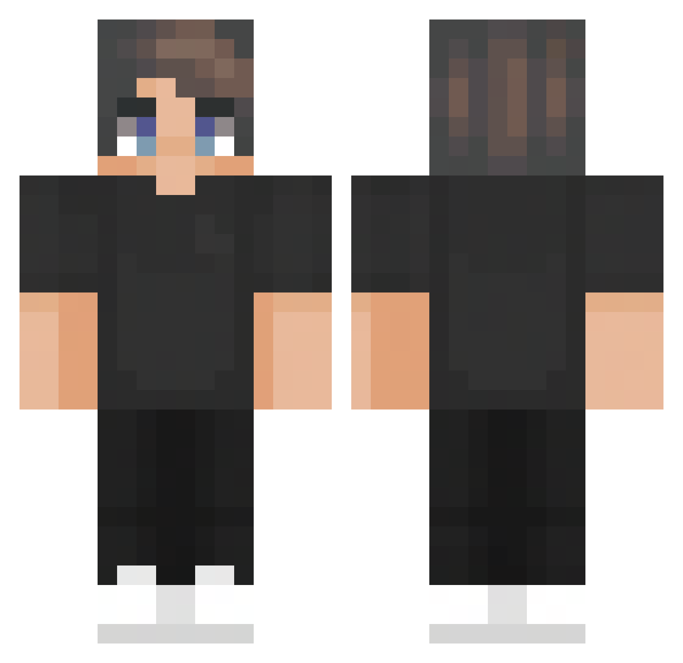 Unknowability Minecraft skin, front and back view