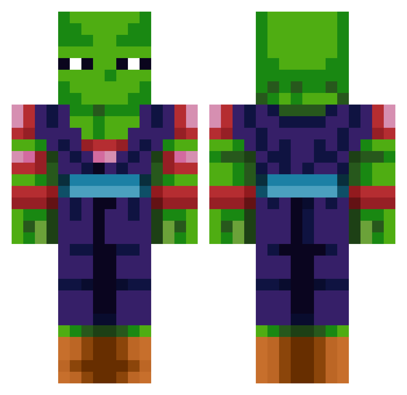 Smanugame Minecraft skin, front and back view