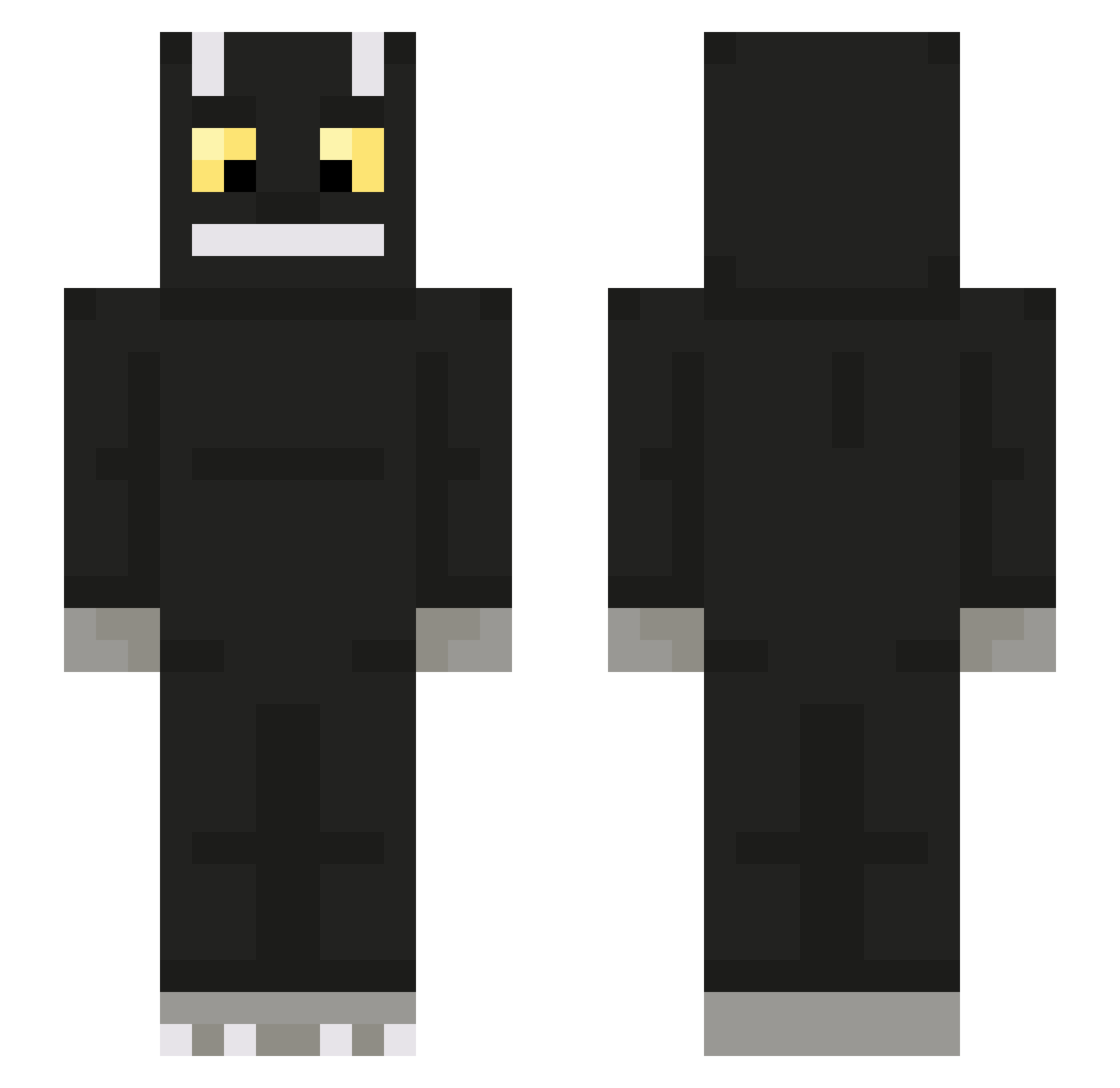 Russula Minecraft skin, front and back view
