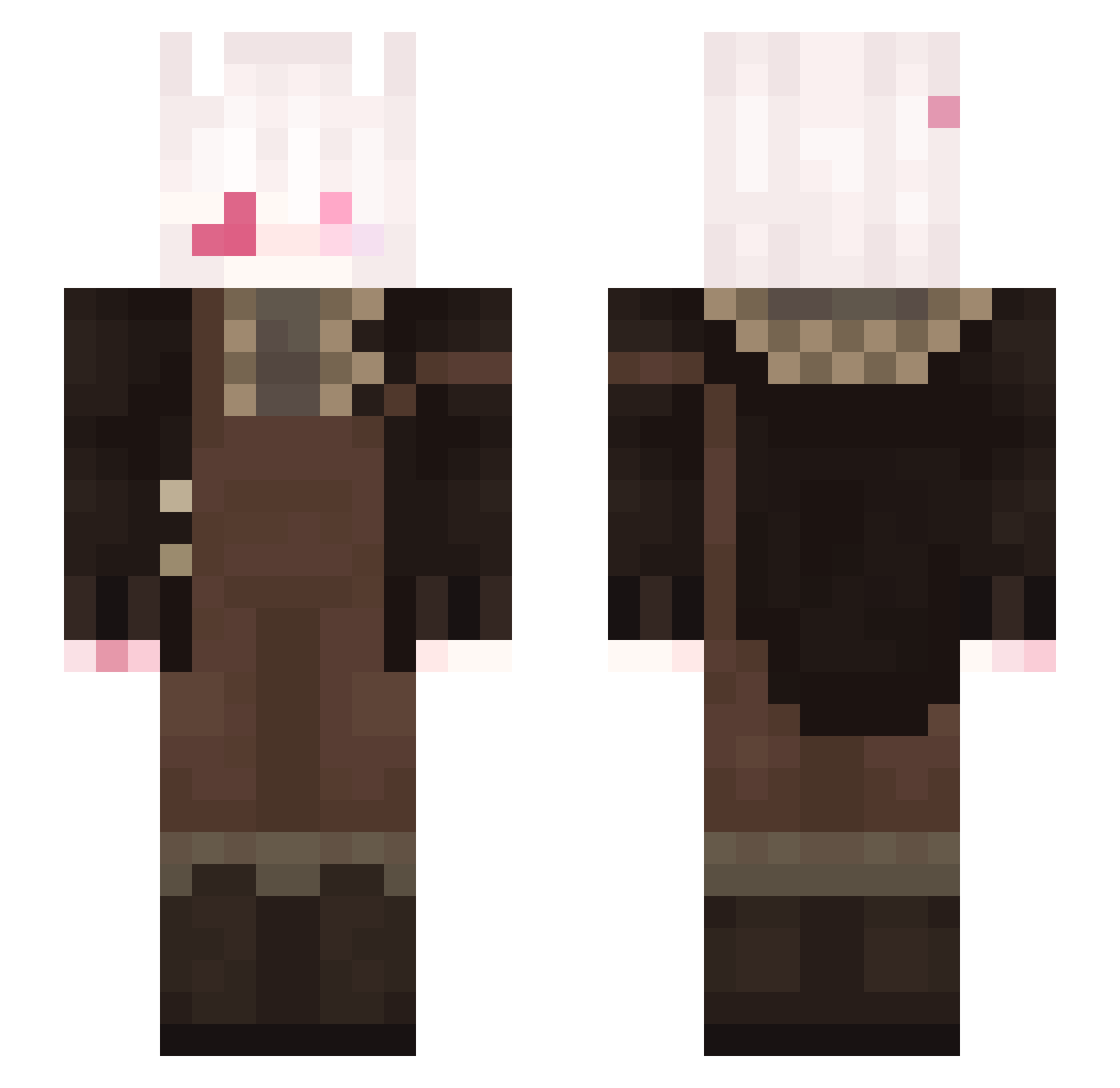 Amethyst_Sleepy Minecraft skin, front and back view
