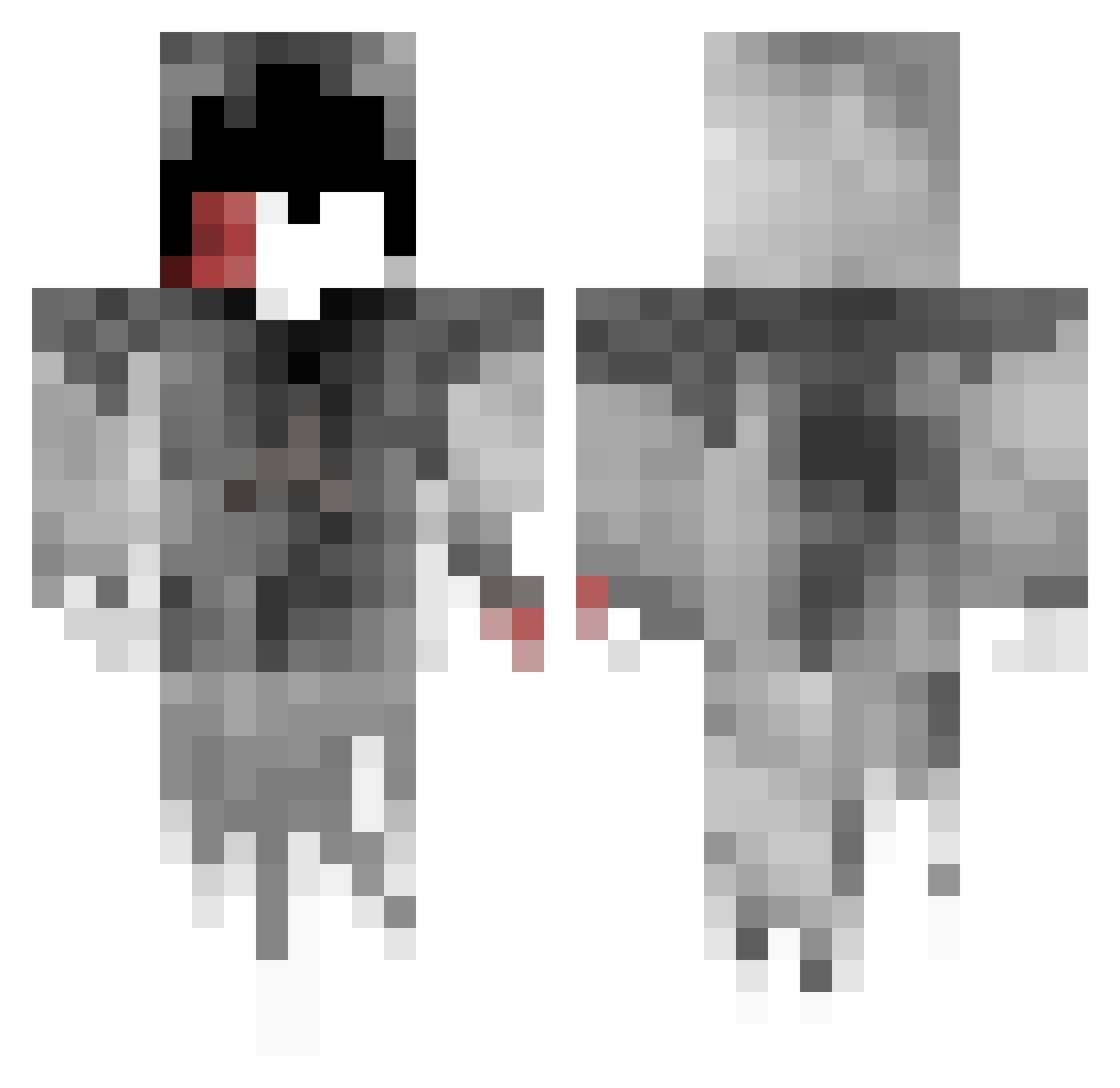 percoids Minecraft skin, front and back view