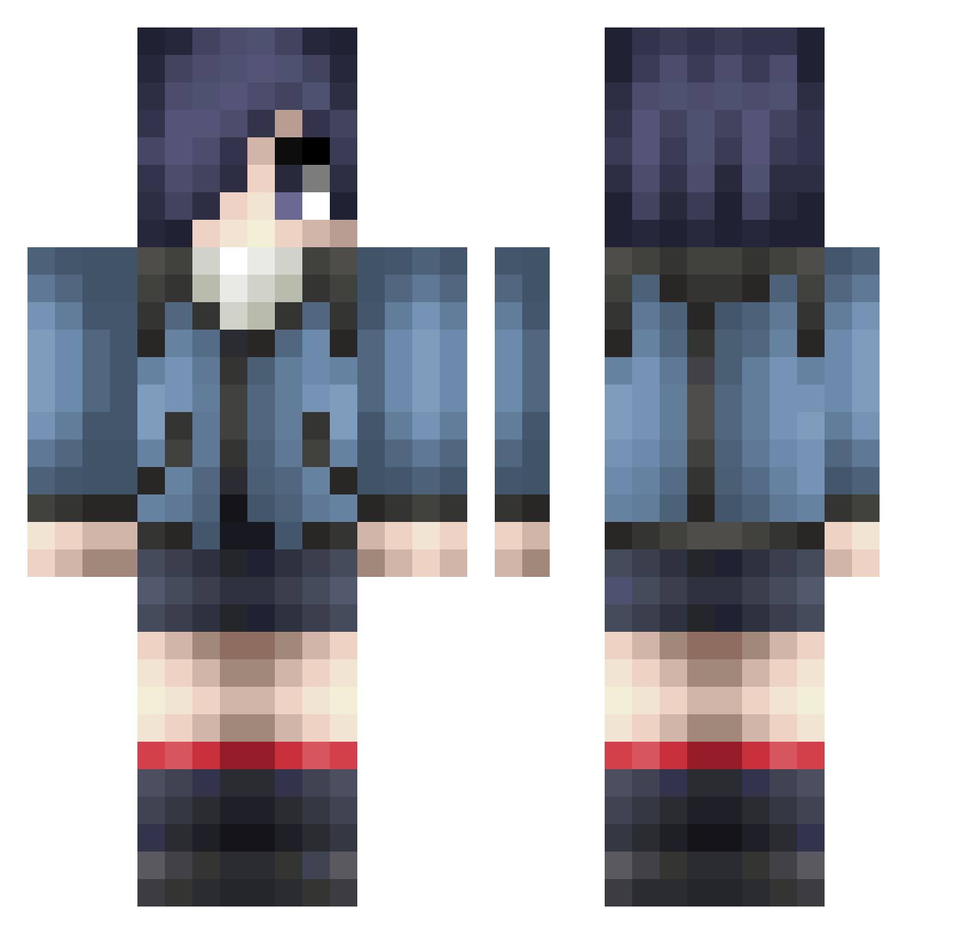 castara Minecraft skin, front and back view