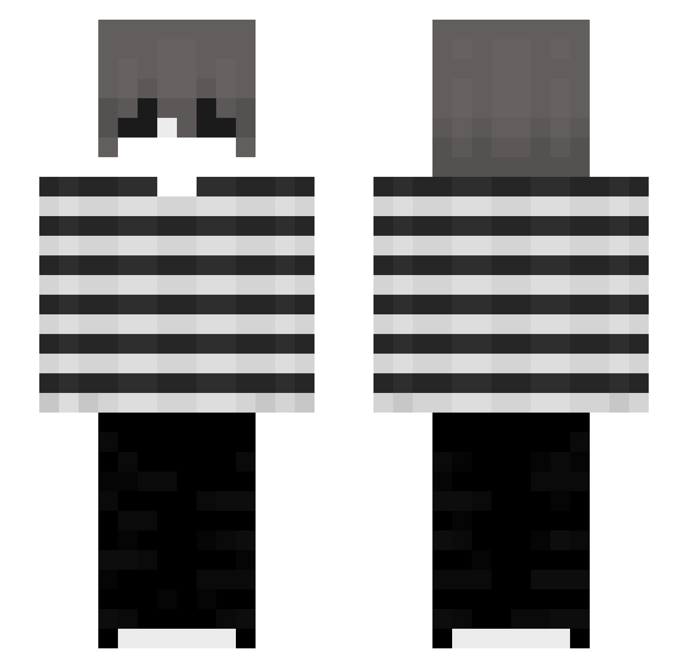 Reflets Minecraft skin, front and back view