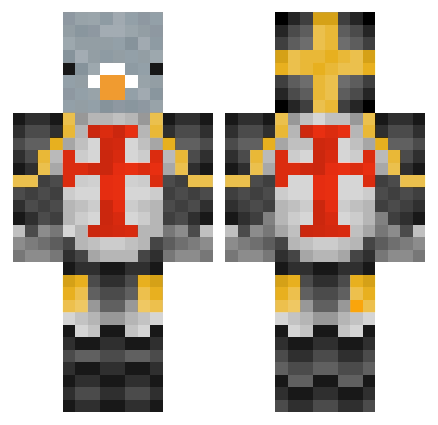 IxRisor452 Minecraft skin, front and back view
