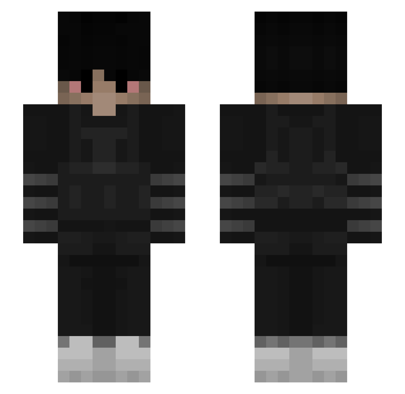 Spxcee Minecraft skin, front and back view