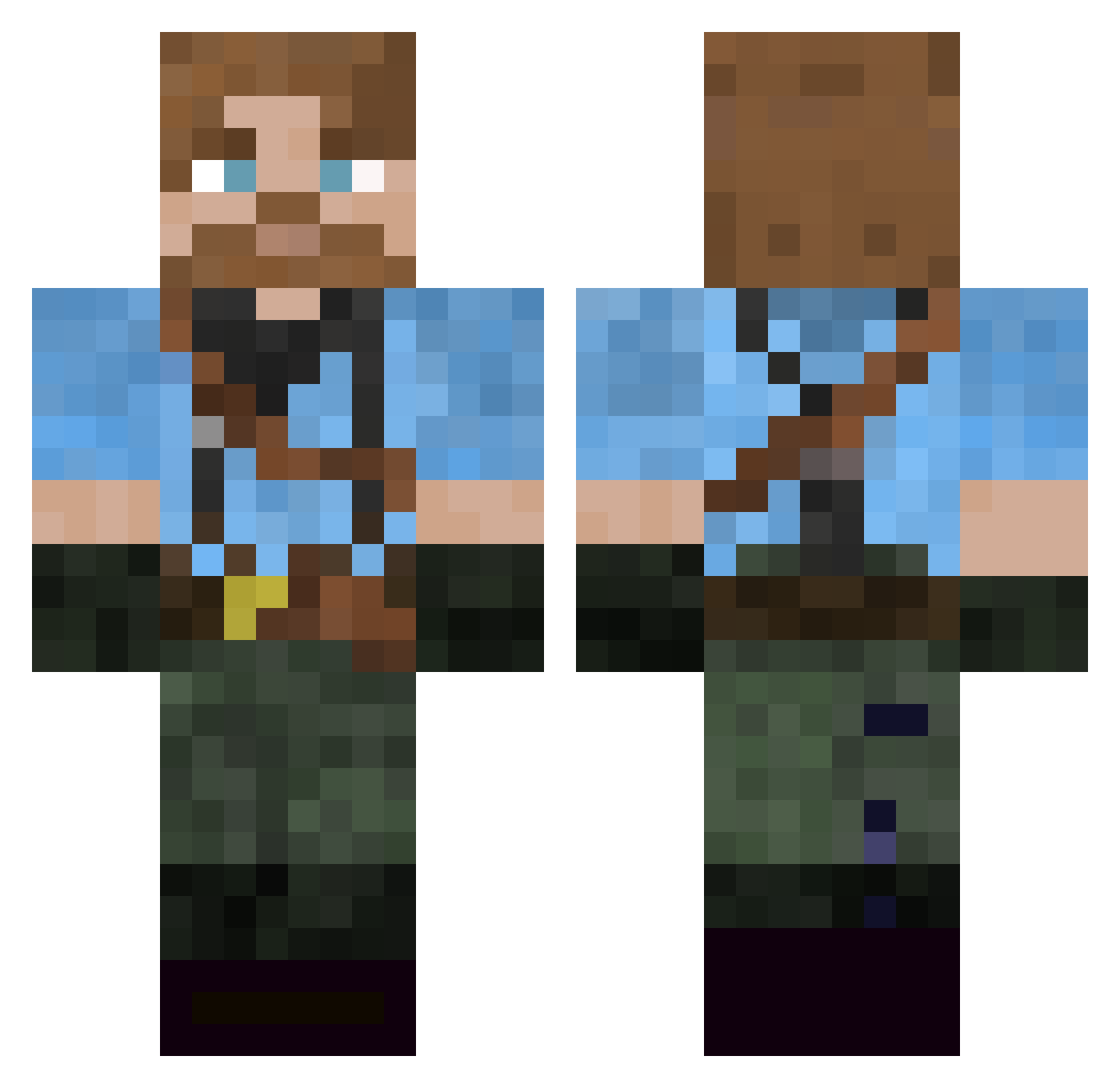 TeeJ_B Minecraft skin, front and back view