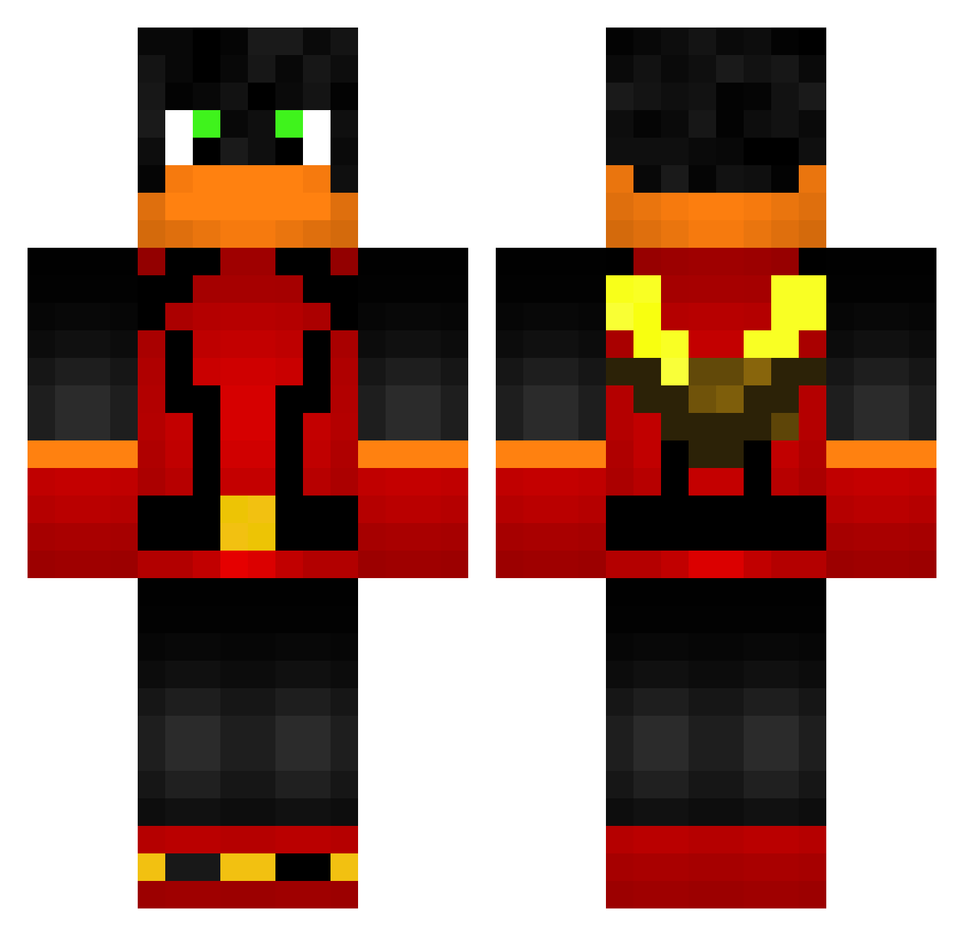 hanifmaster Minecraft skin, front and back view
