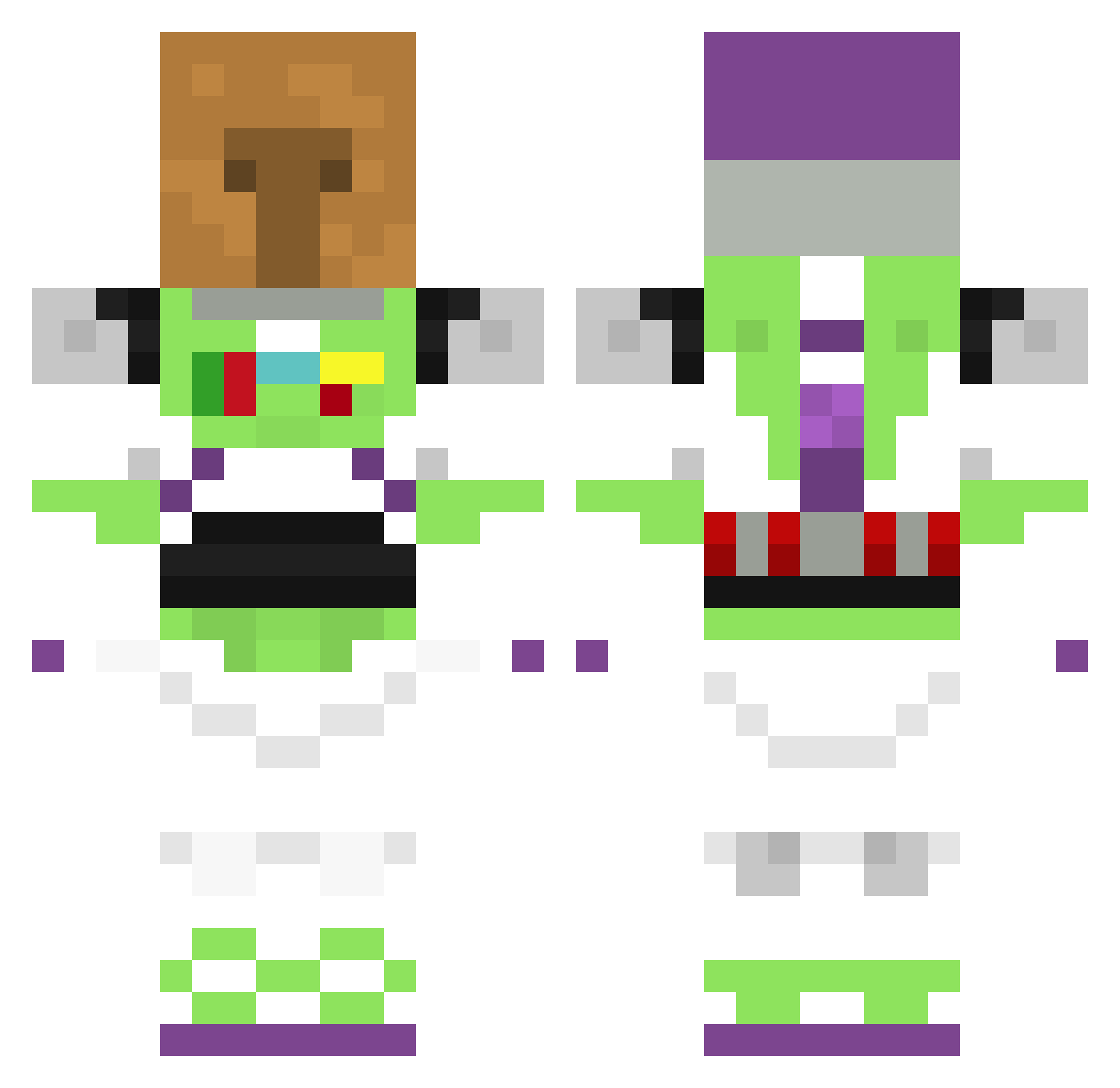Loit11 Minecraft skin, front and back view