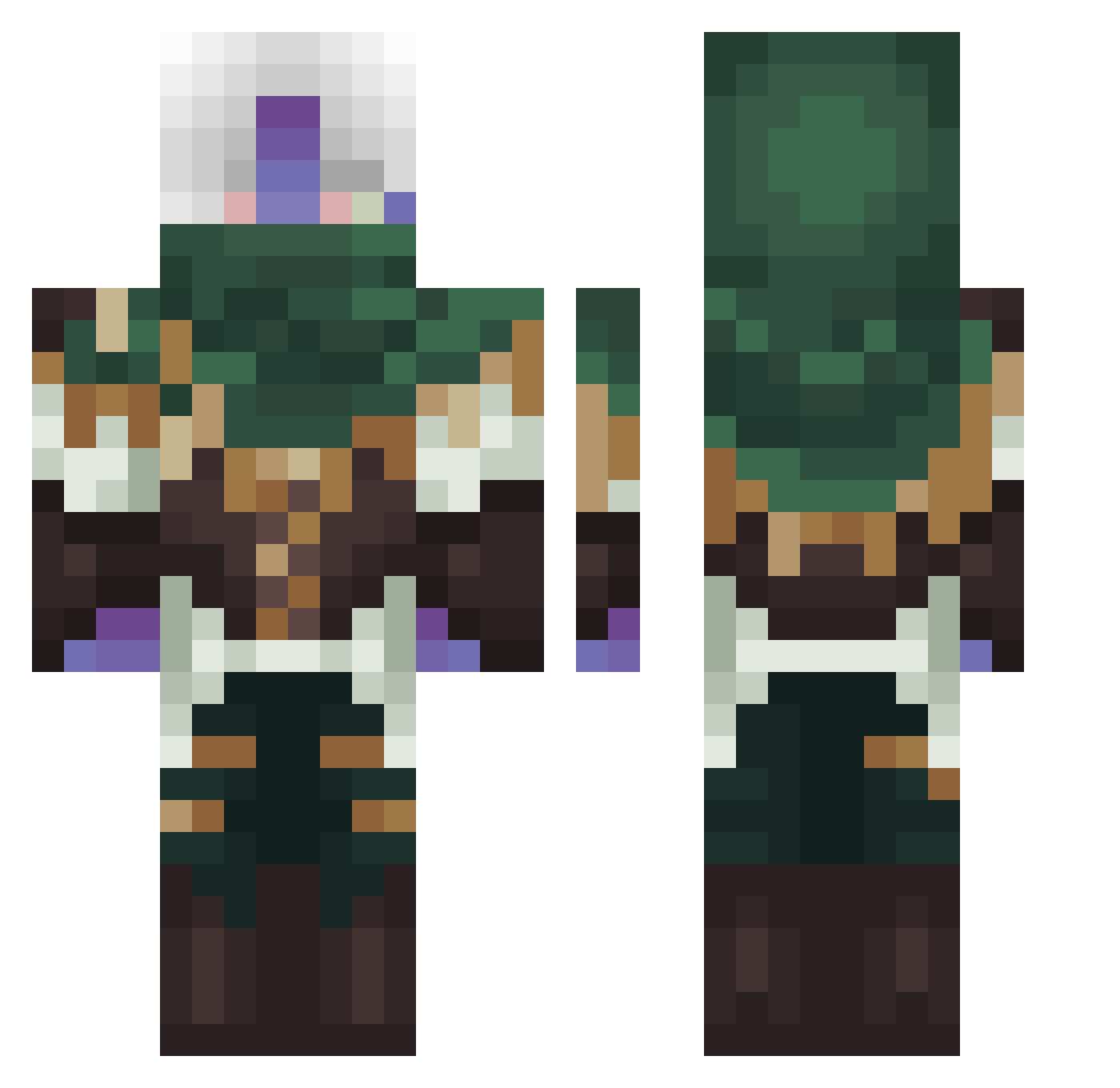 Shadowdwarf777 Minecraft skin, front and back view