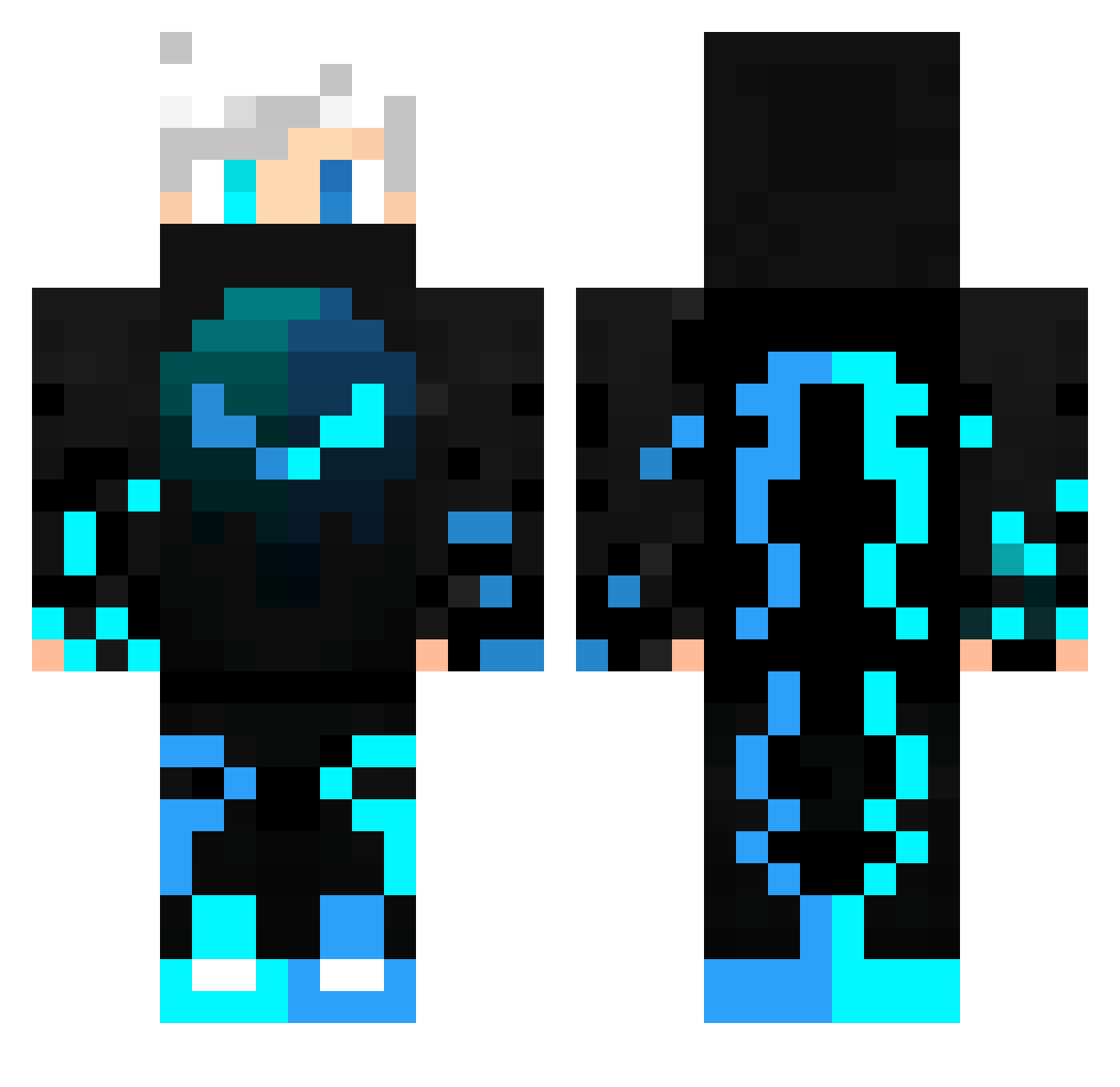 Galex_pro Minecraft skin, front and back view