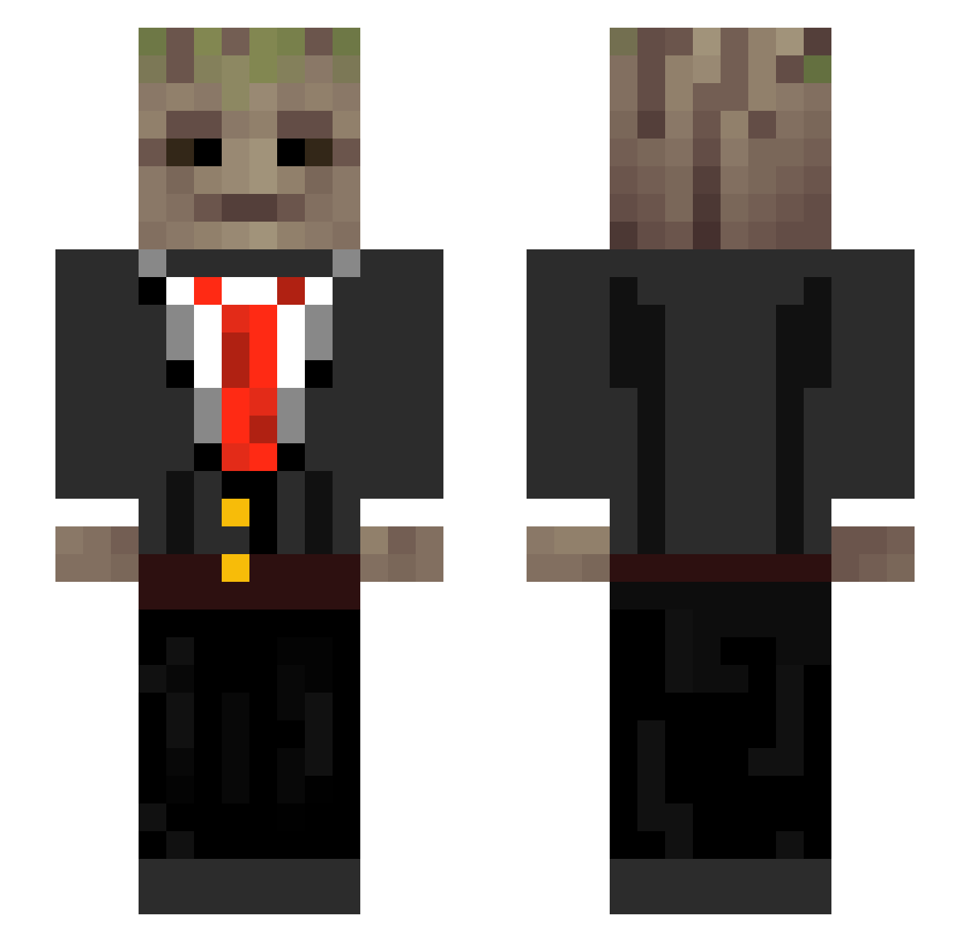Ak0rn_ Minecraft skin, front and back view