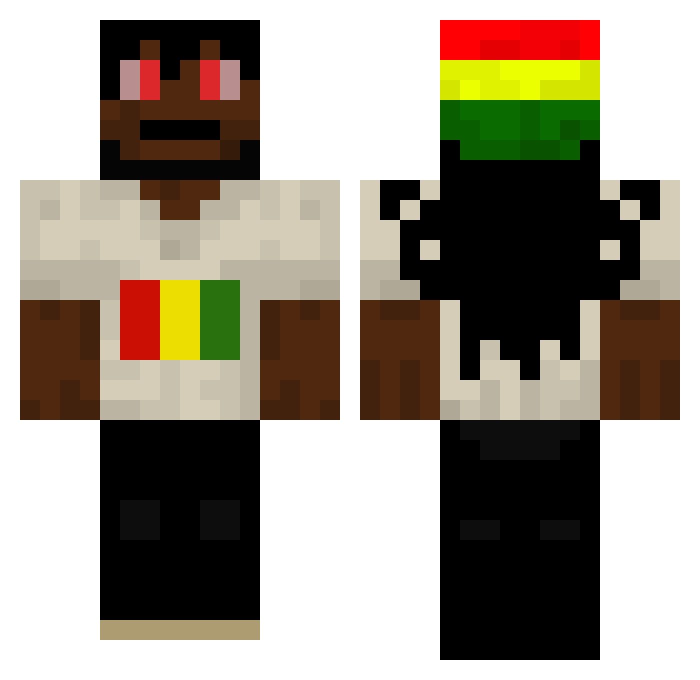 SweetDealer Minecraft skin, front and back view