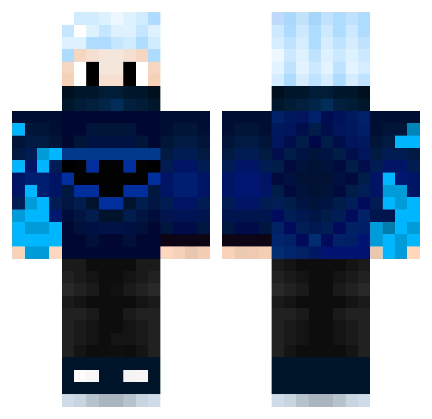 DskraM12345 Minecraft skin, front and back view