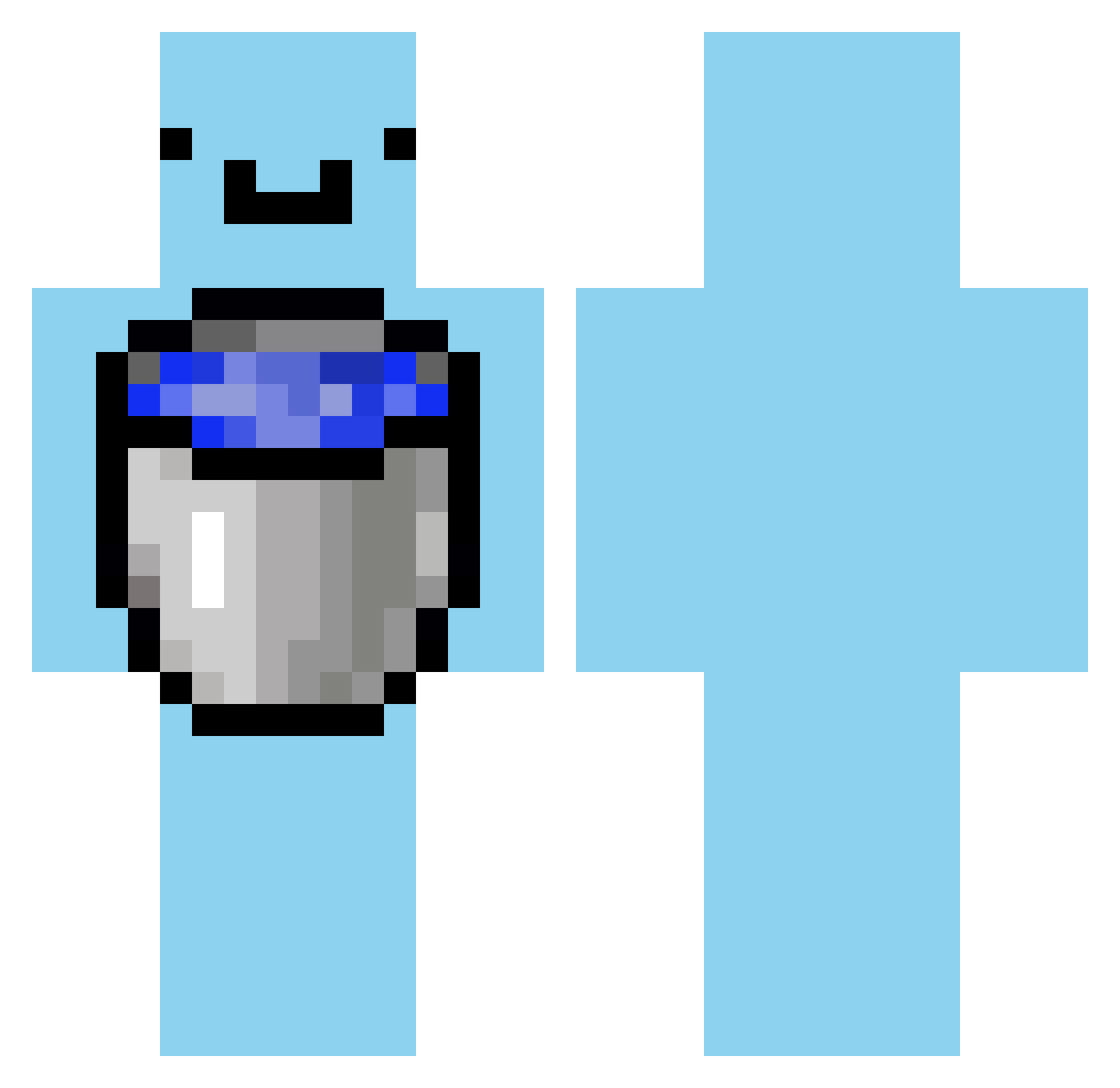 YT_TomekH2014 Minecraft skin, front and back view