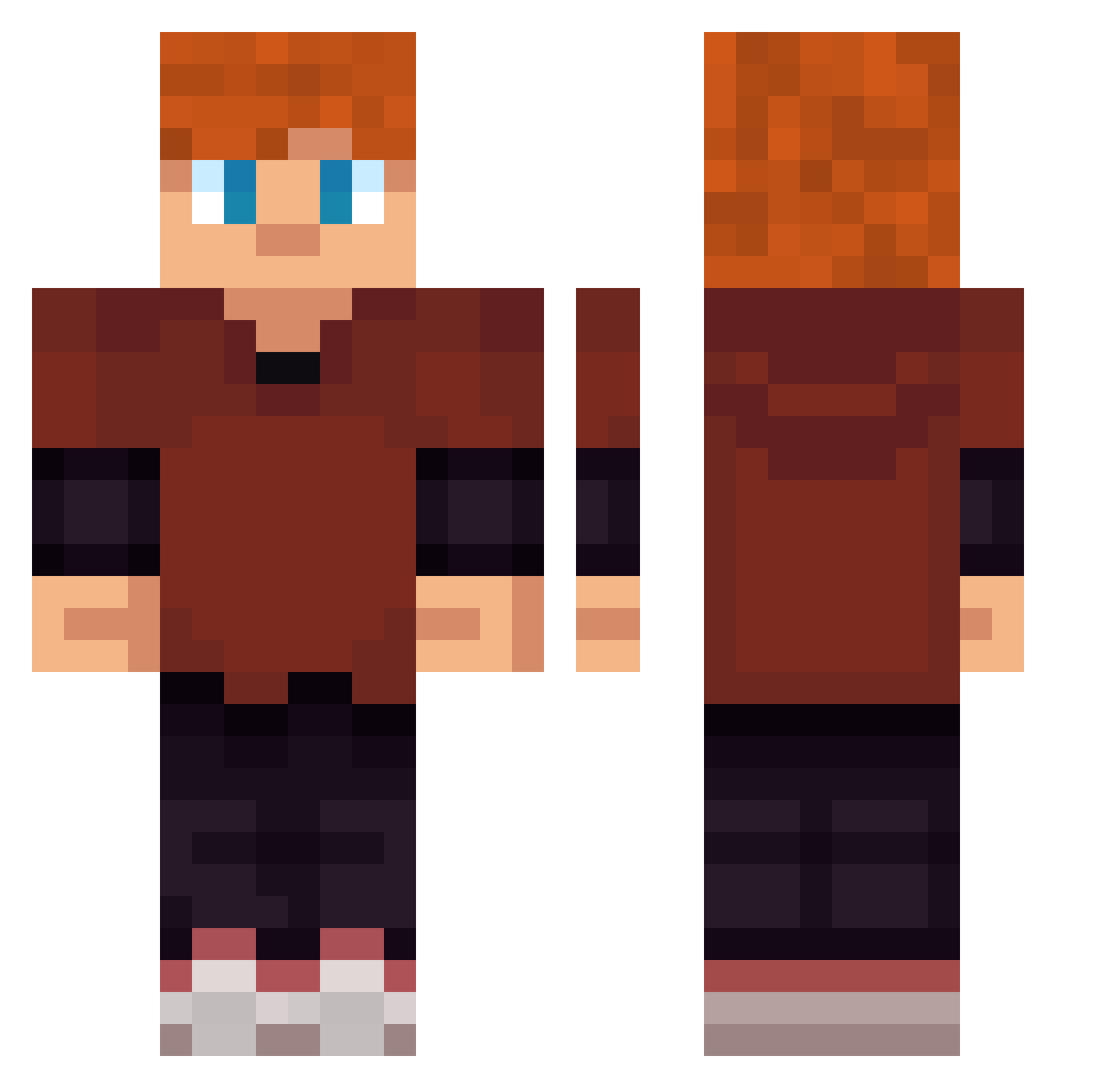 PoopSock__ Minecraft skin, front and back view
