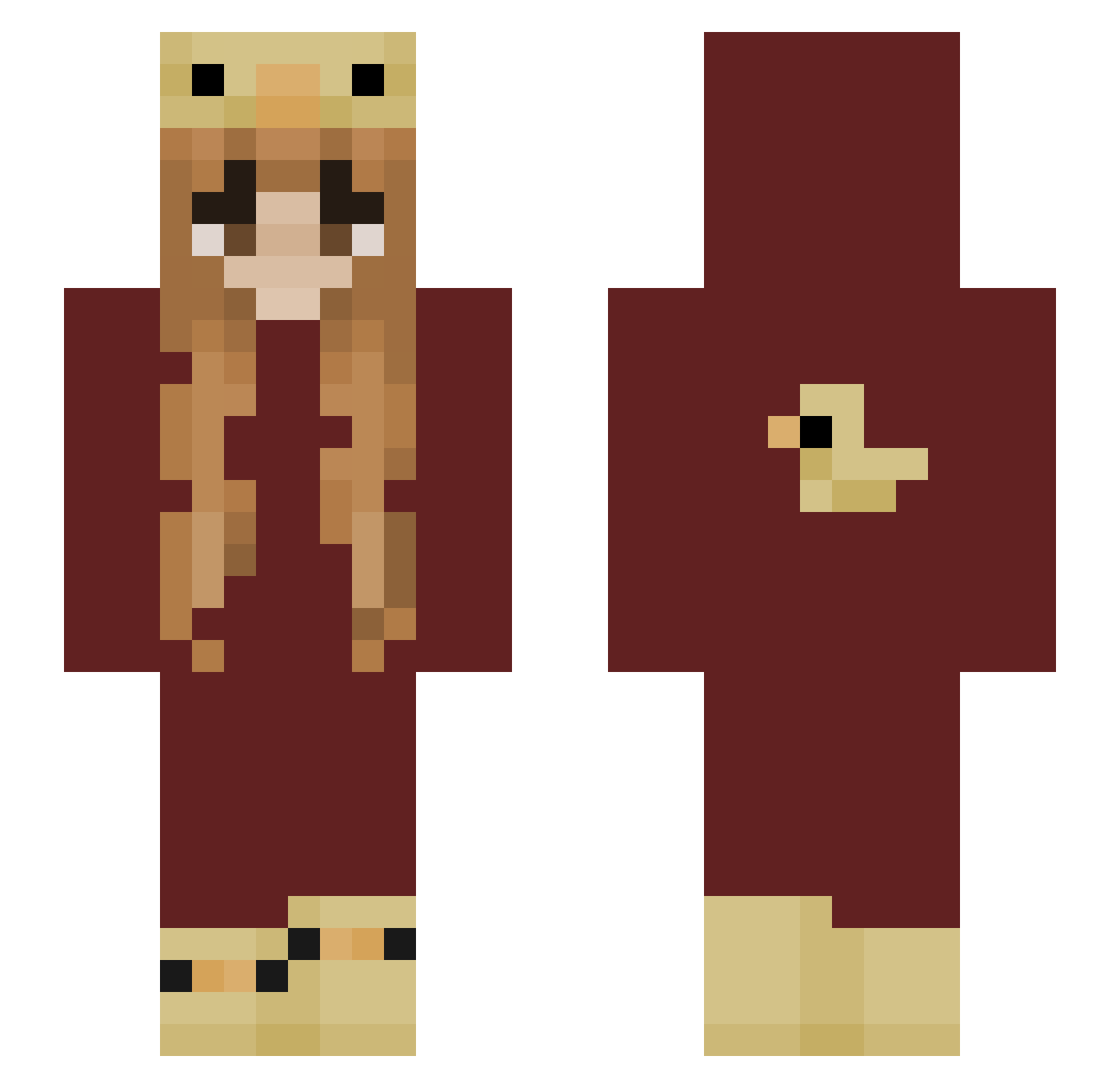 rudaazja Minecraft skin, front and back view