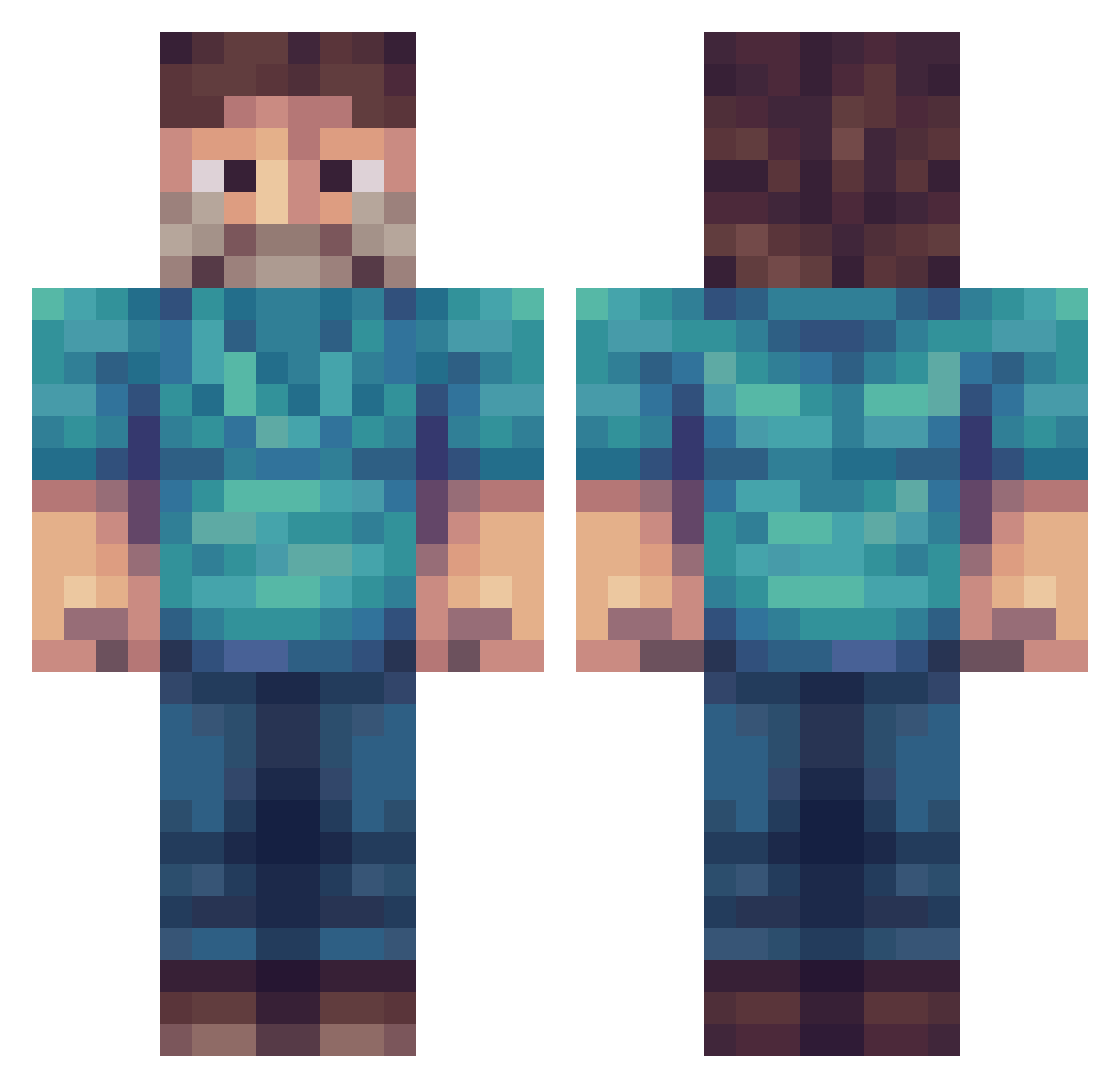 ZappyHalo567 Minecraft skin, front and back view