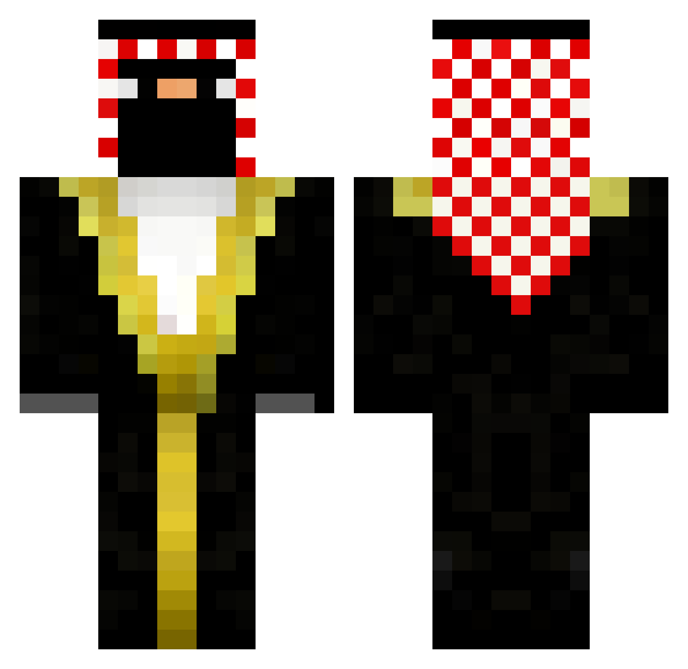 GhostlyOnMC Minecraft skin, front and back view