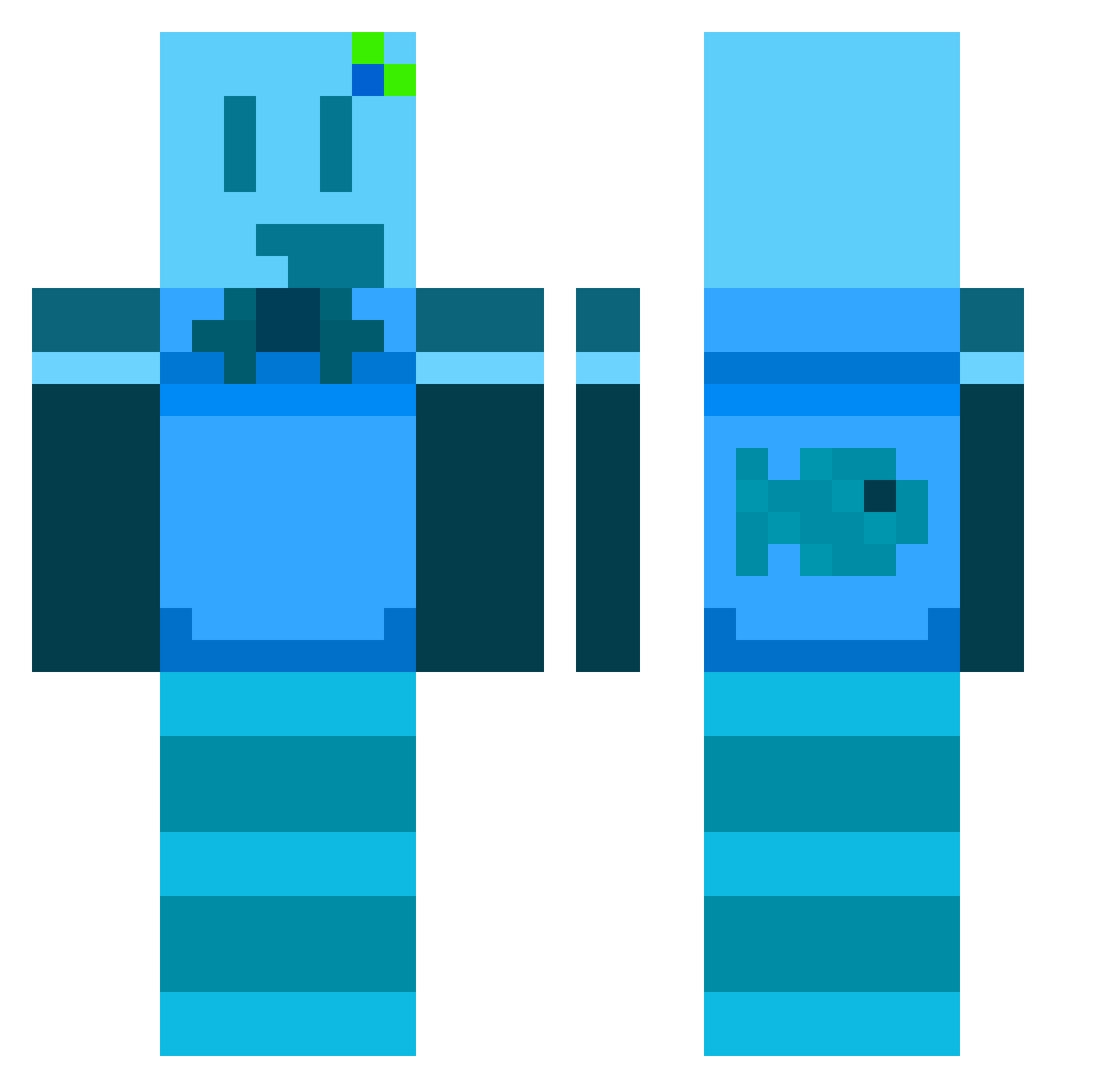 Laggmasterrr Minecraft skin, front and back view