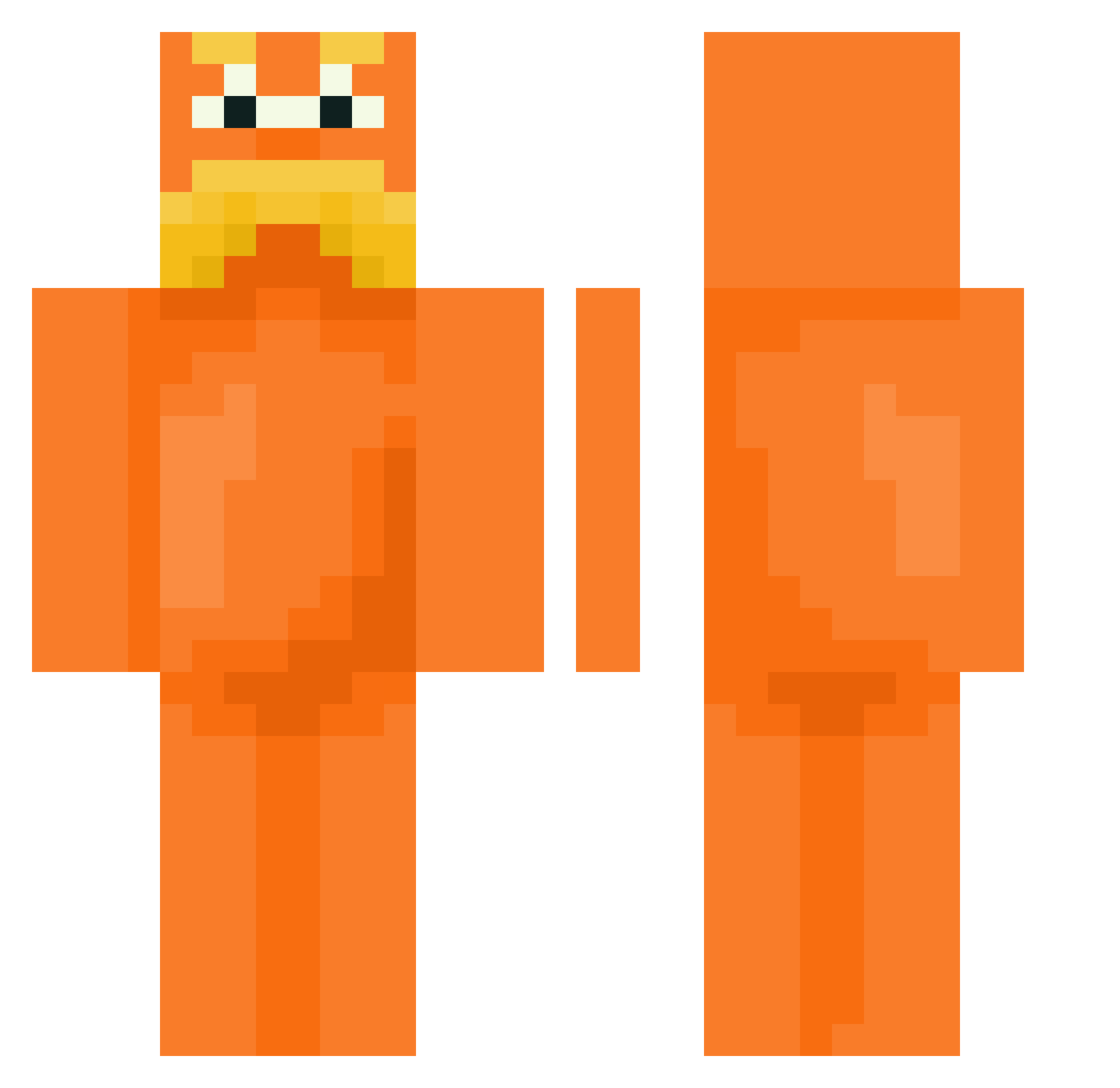 Thomwa Minecraft skin, front and back view