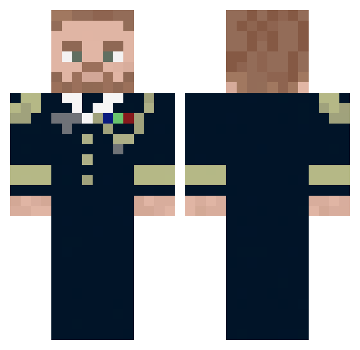 Capt_Brickbeard Minecraft skin, front and back view
