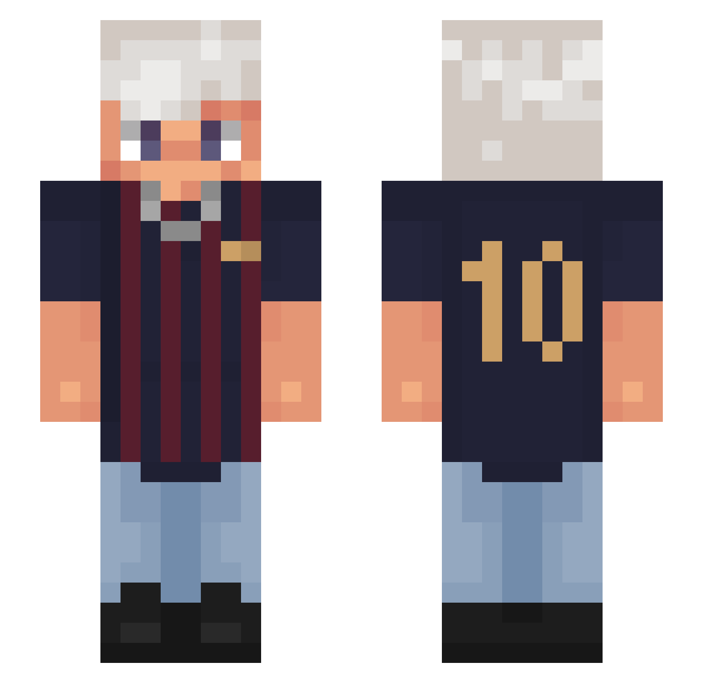 oSabio Minecraft skin, front and back view