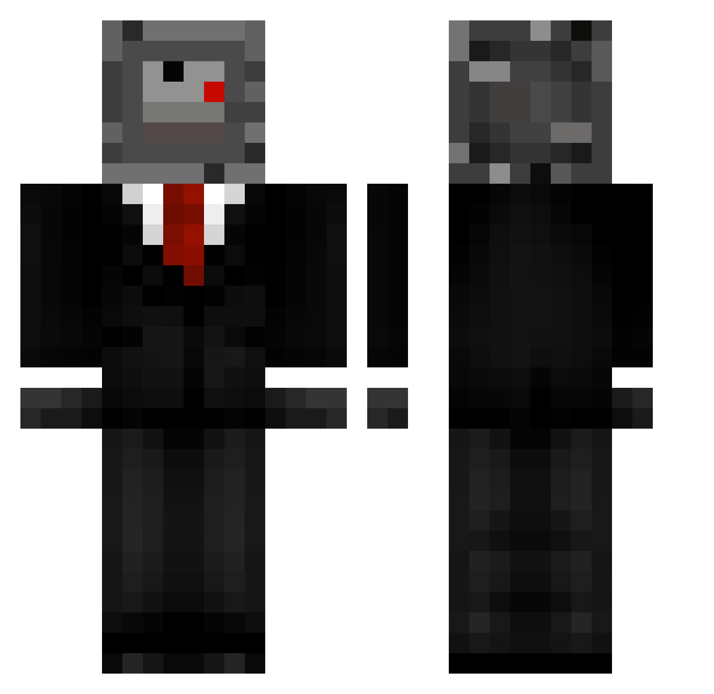 Gonk_Wit_A_Glock Minecraft skin, front and back view