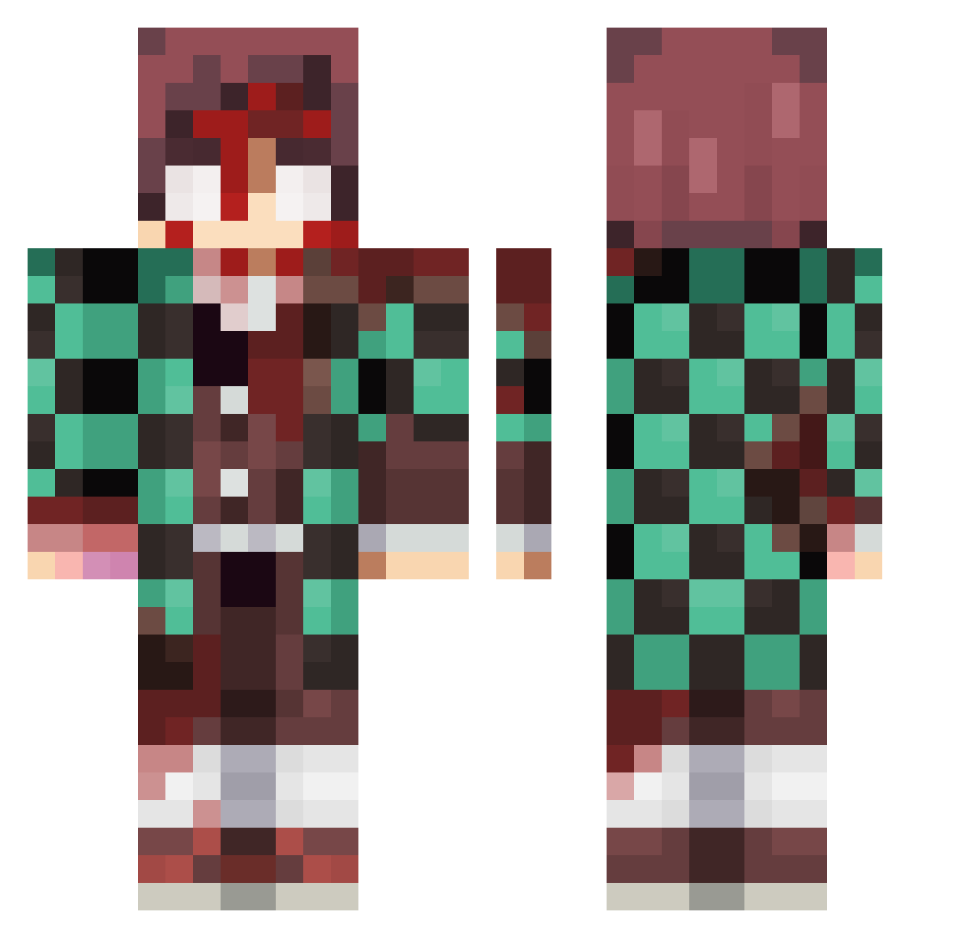 plutospace_cadet Minecraft skin, front and back view