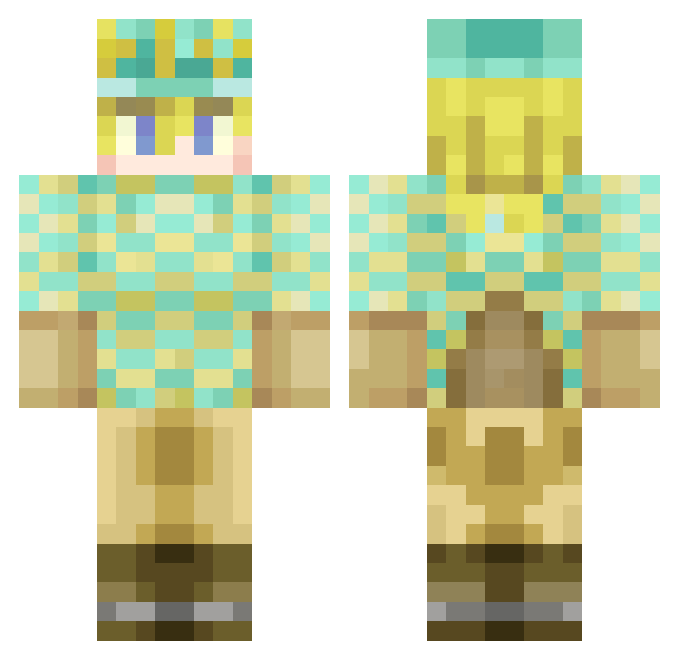 MonkeyMan410 Minecraft skin, front and back view