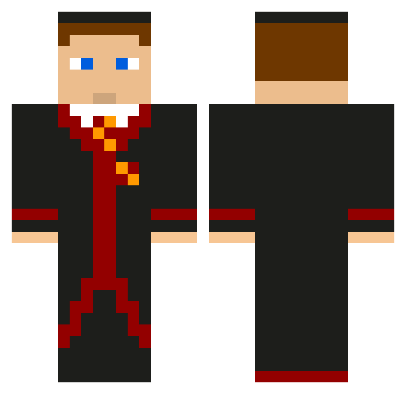 UselessSheep Minecraft skin, front and back view