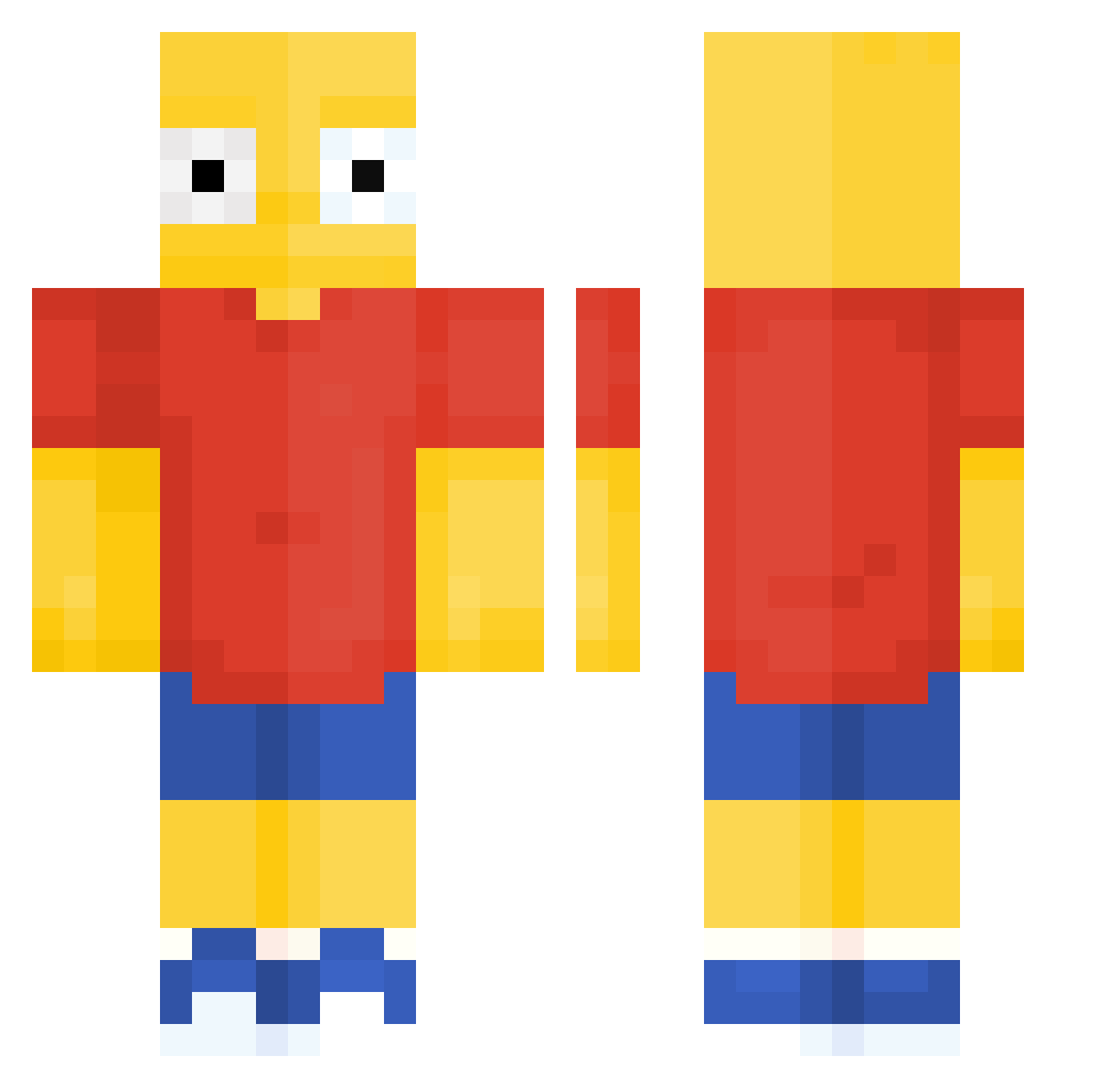 hellbrought Minecraft skin, front and back view