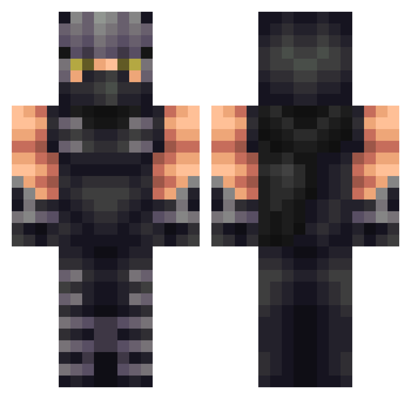 teflon Minecraft skin, front and back view