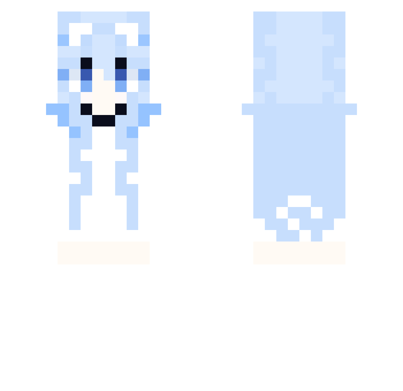 Goodlechrome Minecraft skin, front and back view