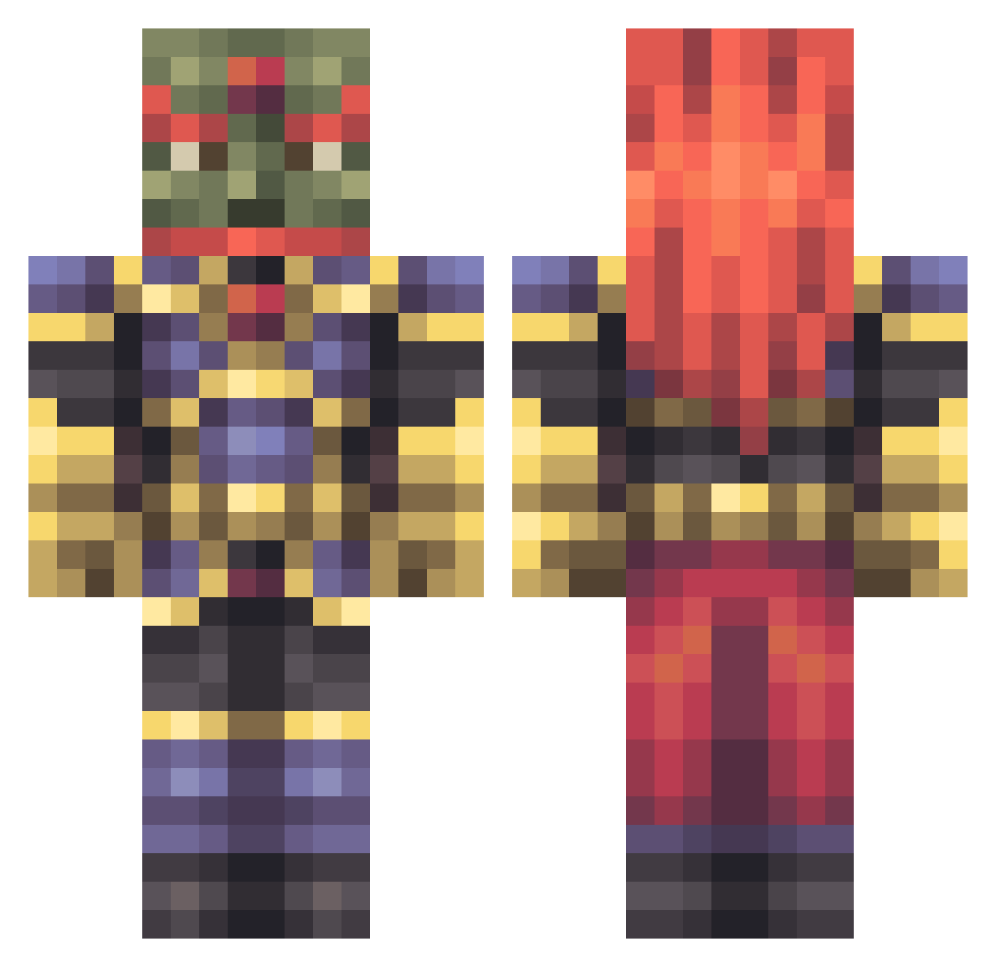LordStump Minecraft skin, front and back view