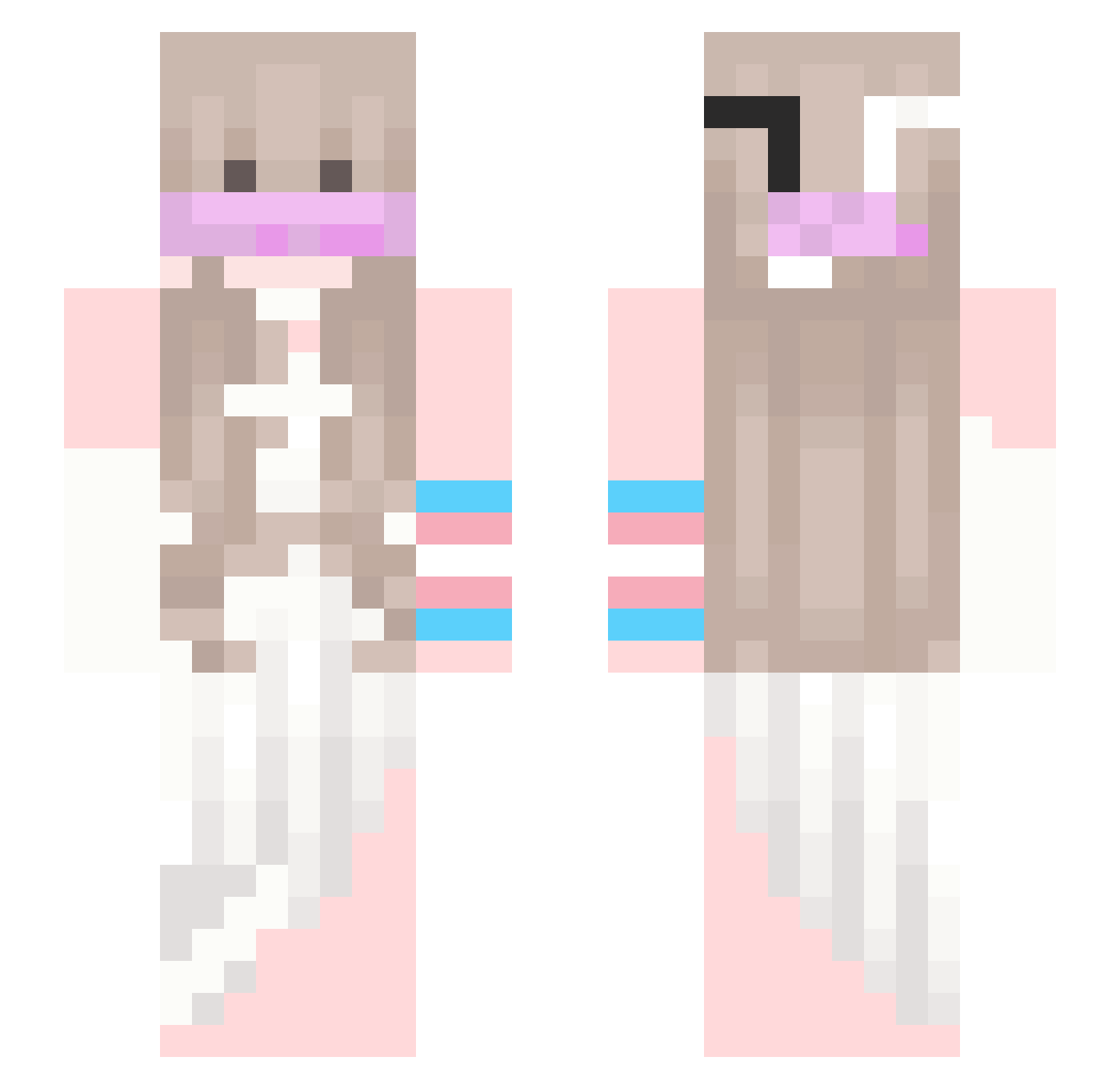 puppygirlsuba Minecraft skin, front and back view
