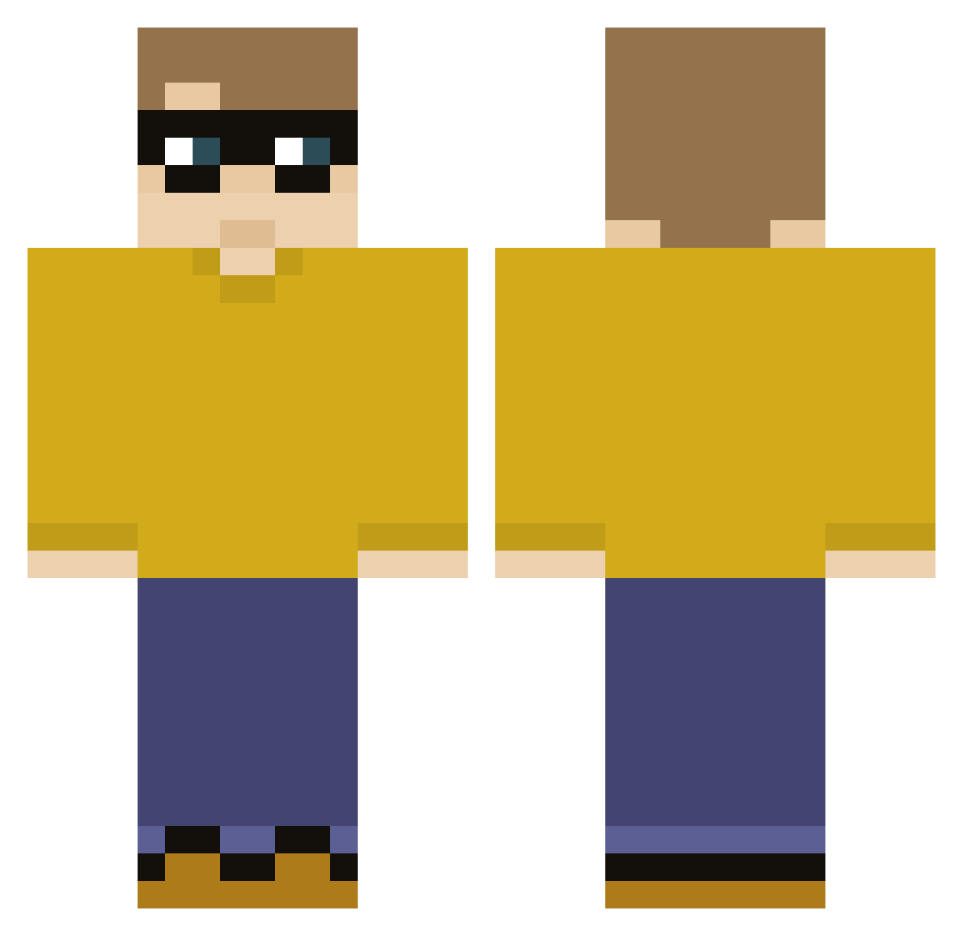 GoodSeats Minecraft skin, front and back view