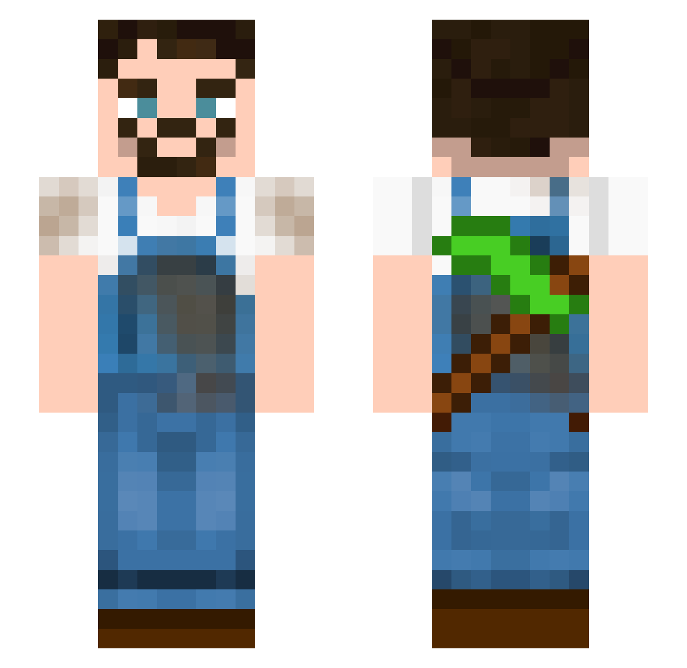 akanmj Minecraft skin, front and back view