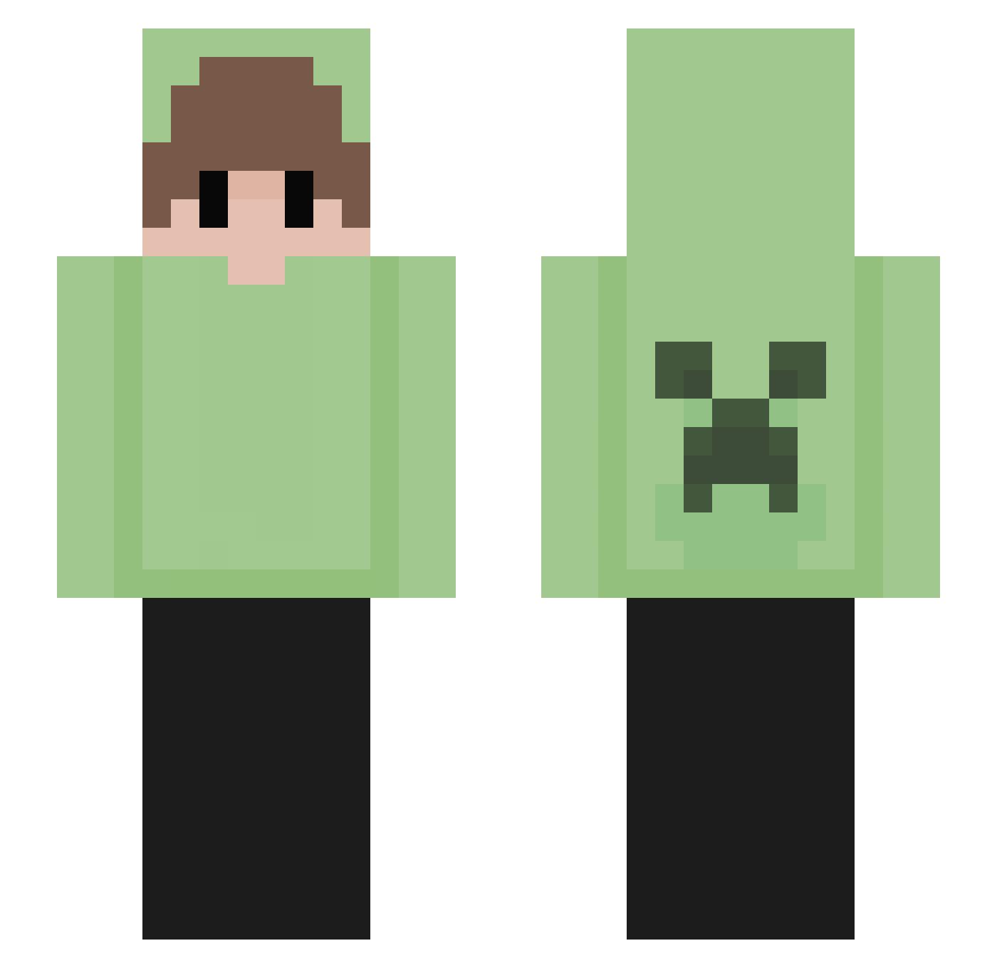 Sentor_Dice Minecraft skin, front and back view