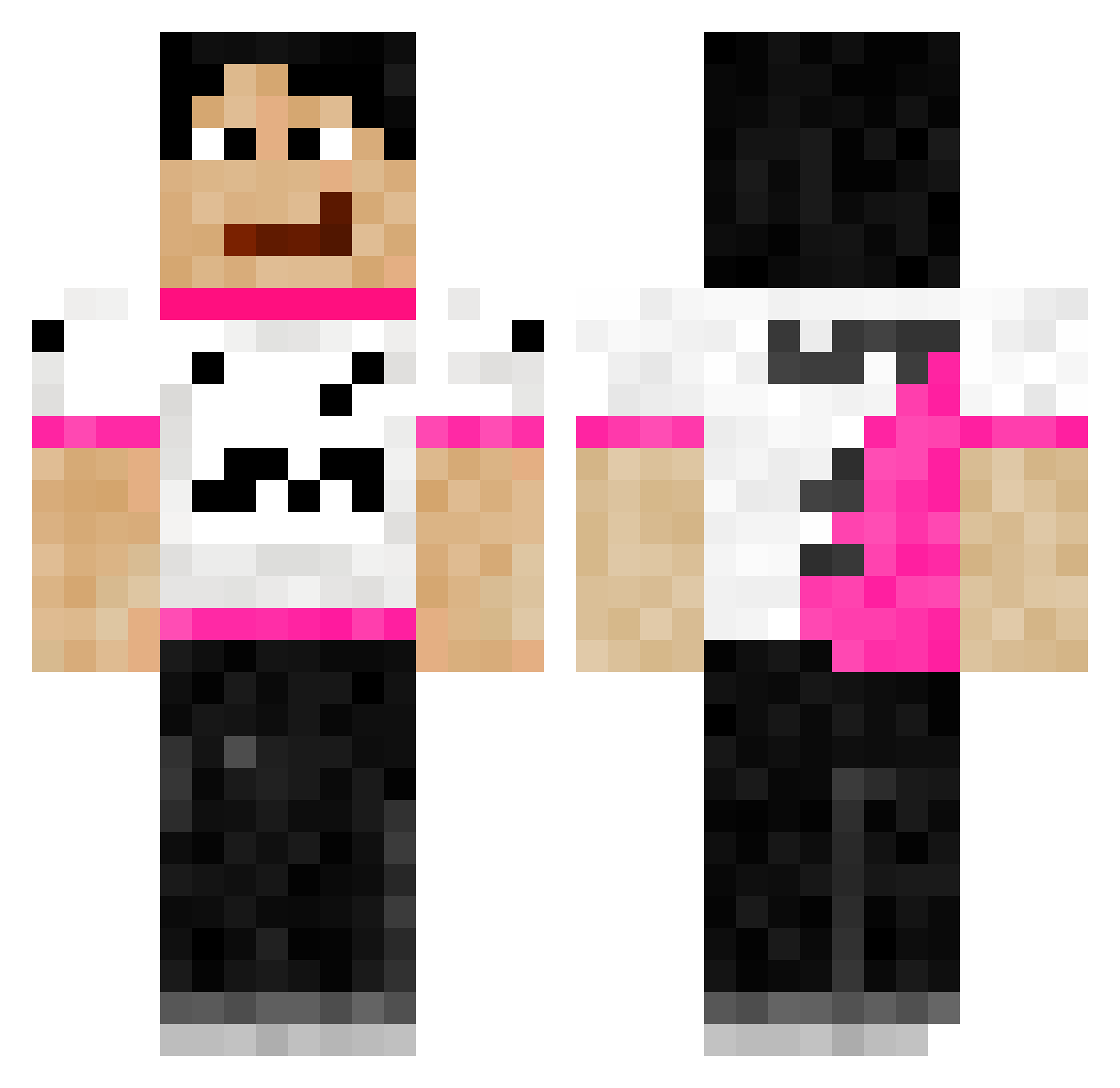 Saloomono Minecraft skin, front and back view