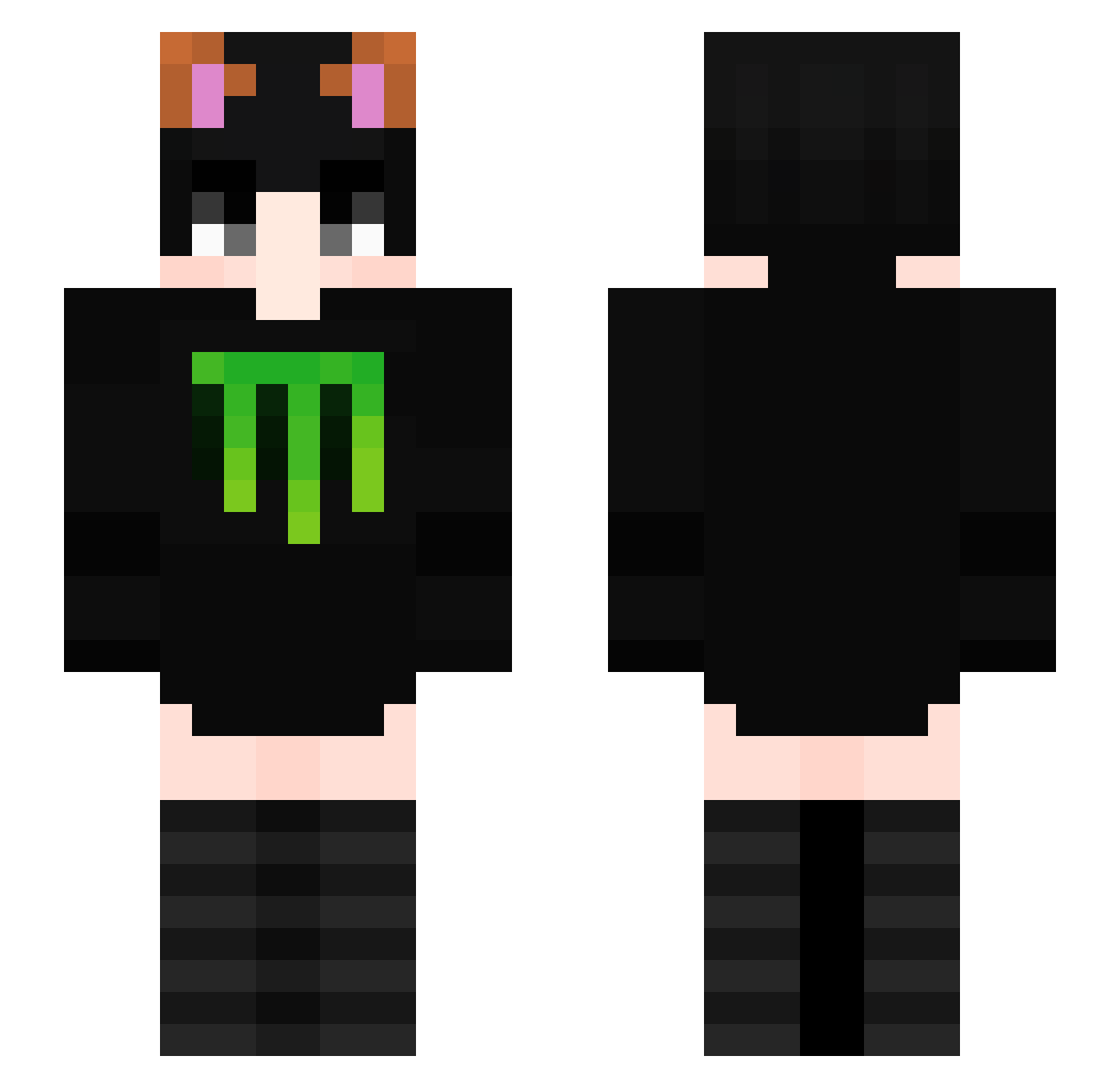 M4ttcha_ Minecraft skin, front and back view