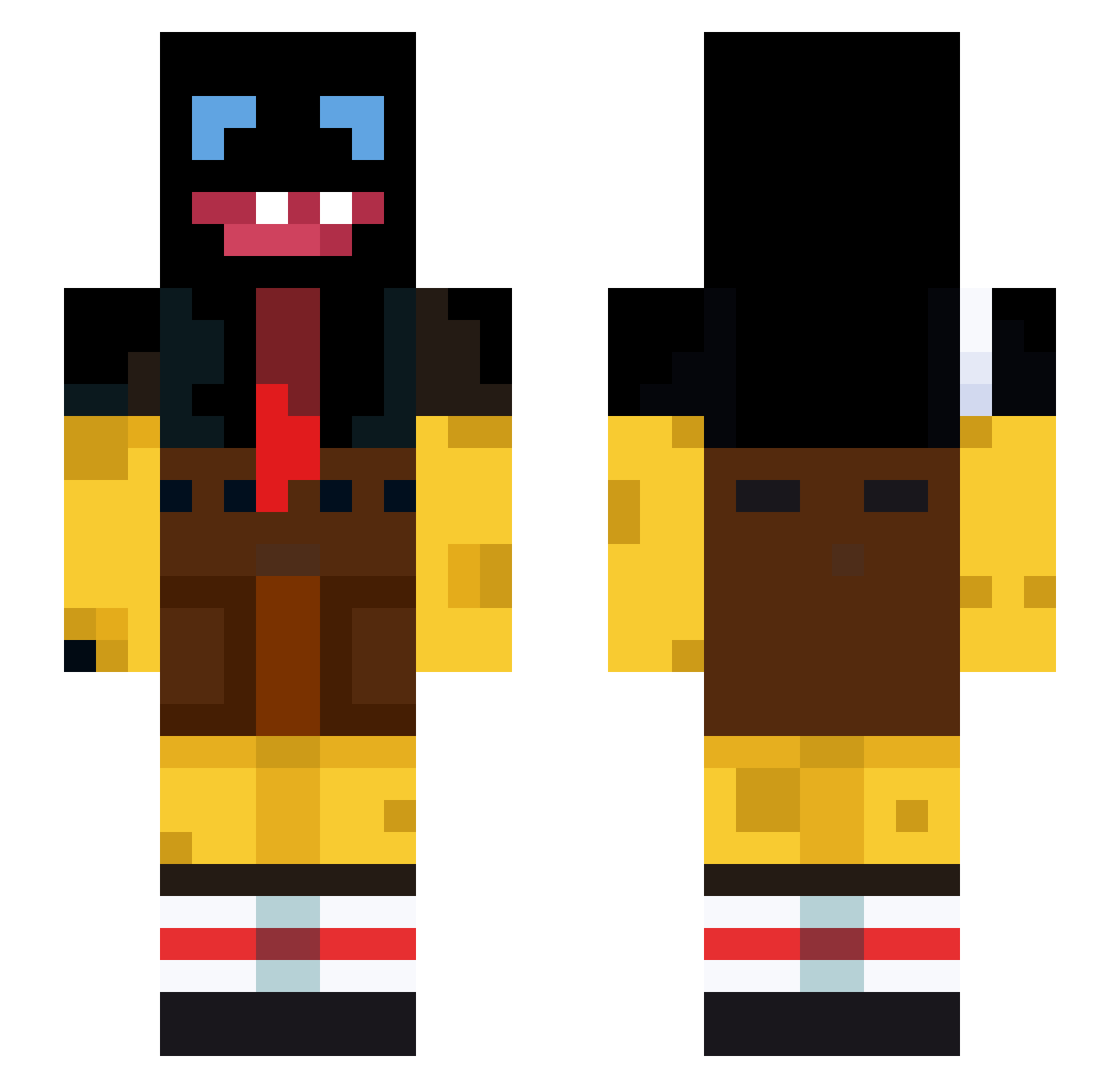 Lqstings Minecraft skin, front and back view
